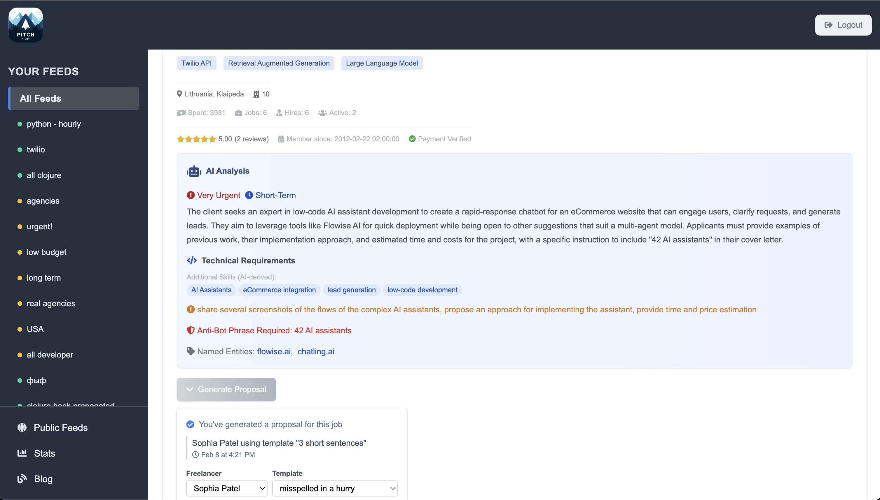 Pitch Pilot website