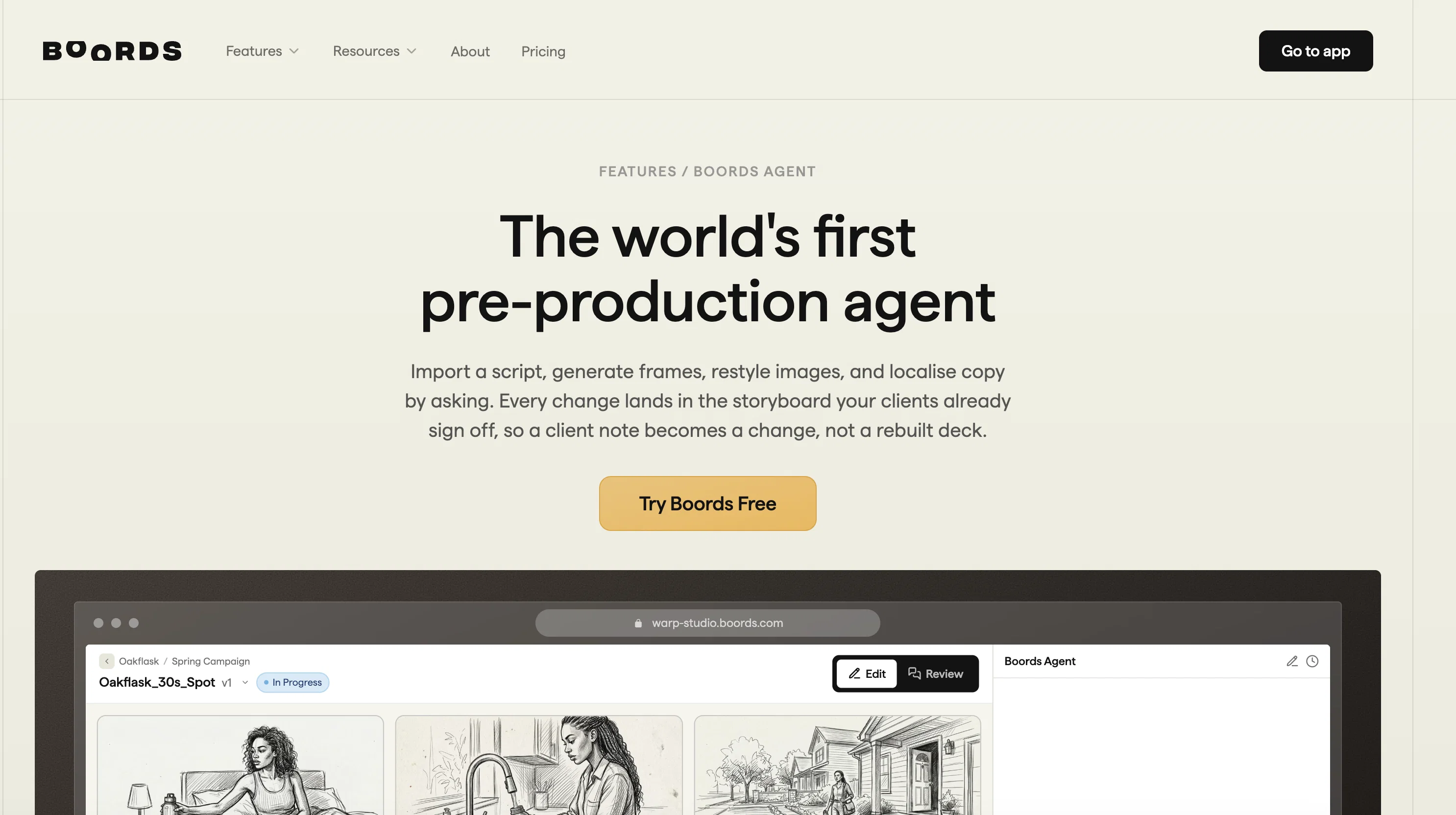 Boords Agent website