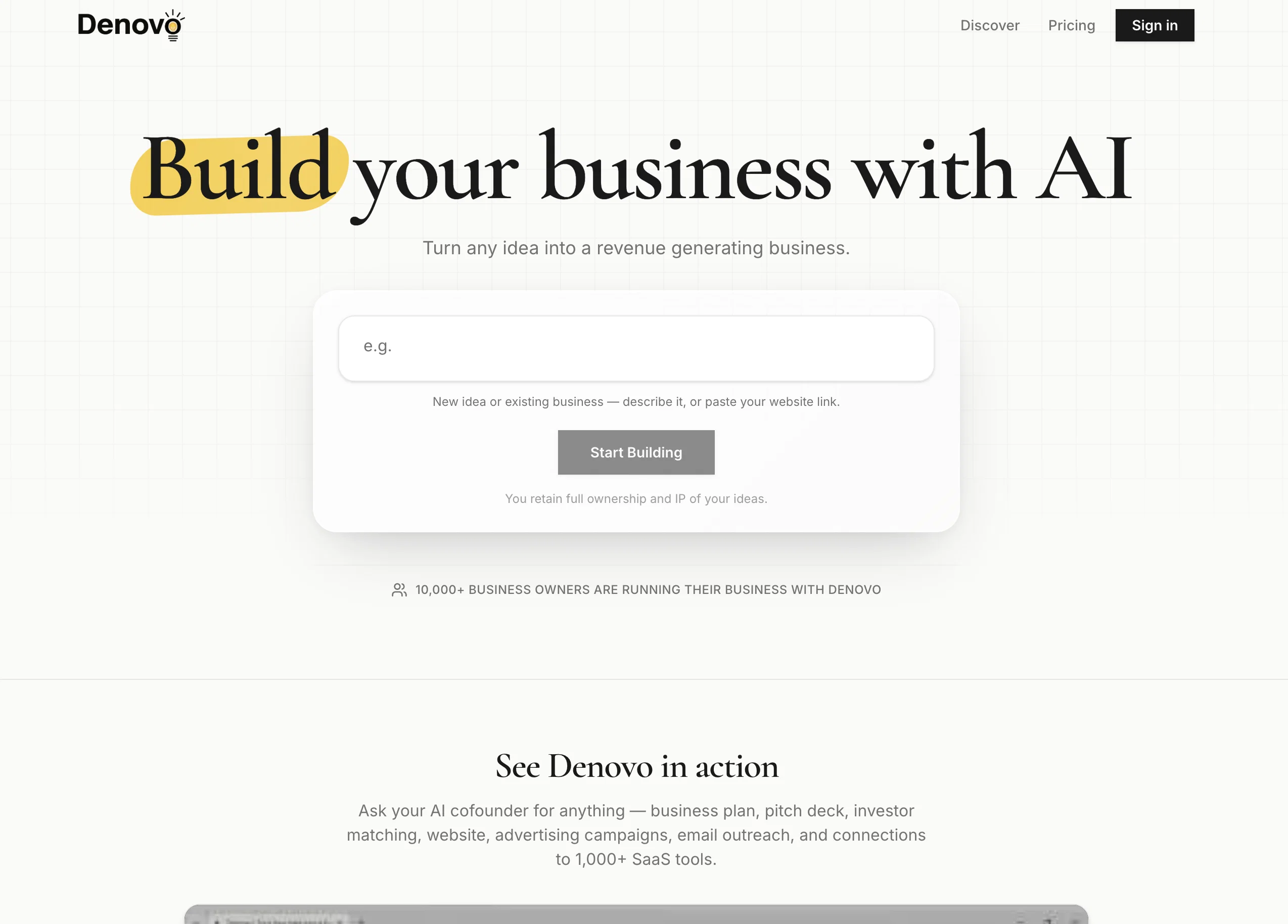 Denovo website