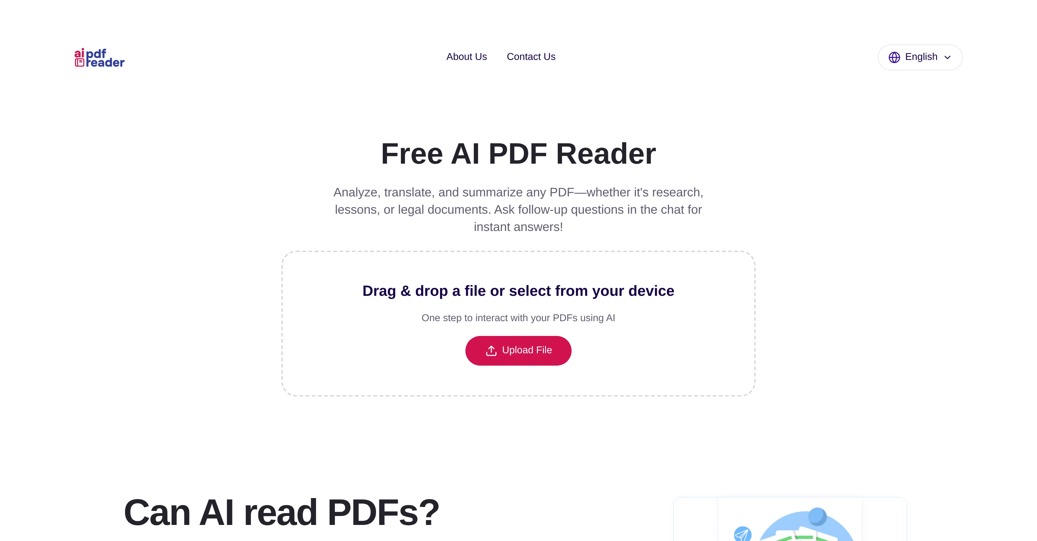 AI PDF Reader website