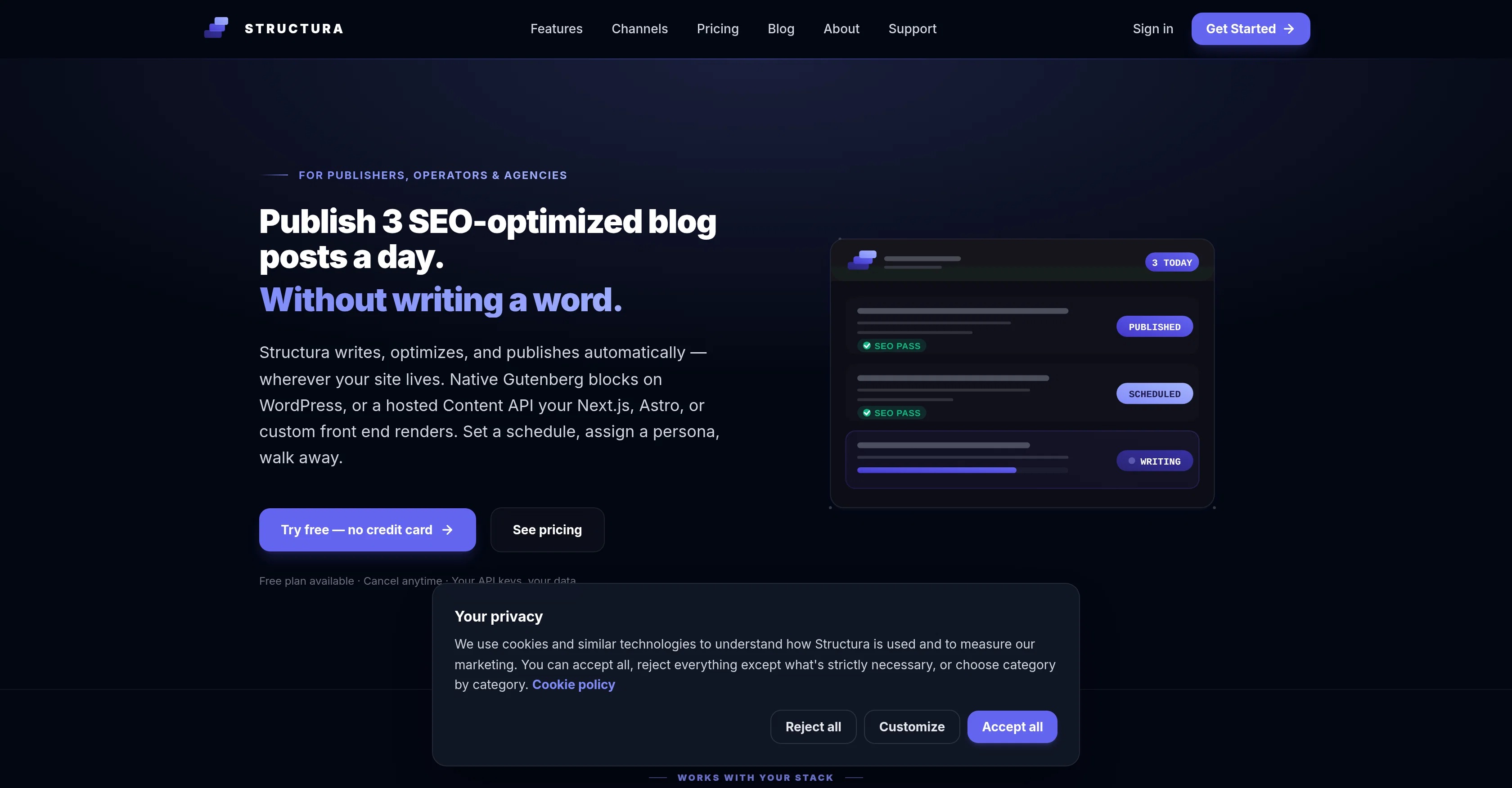 Structura website
