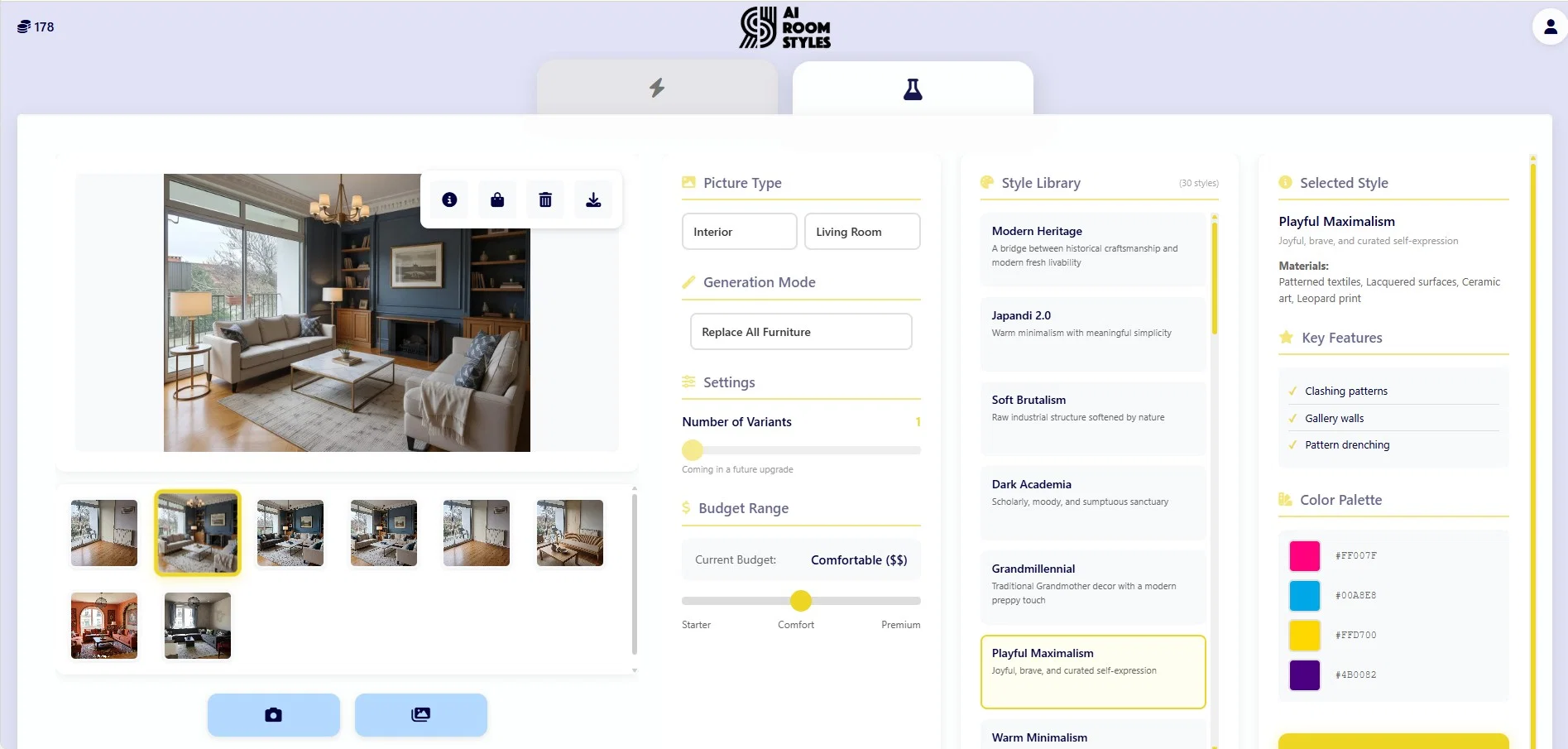 AI Room Styles website