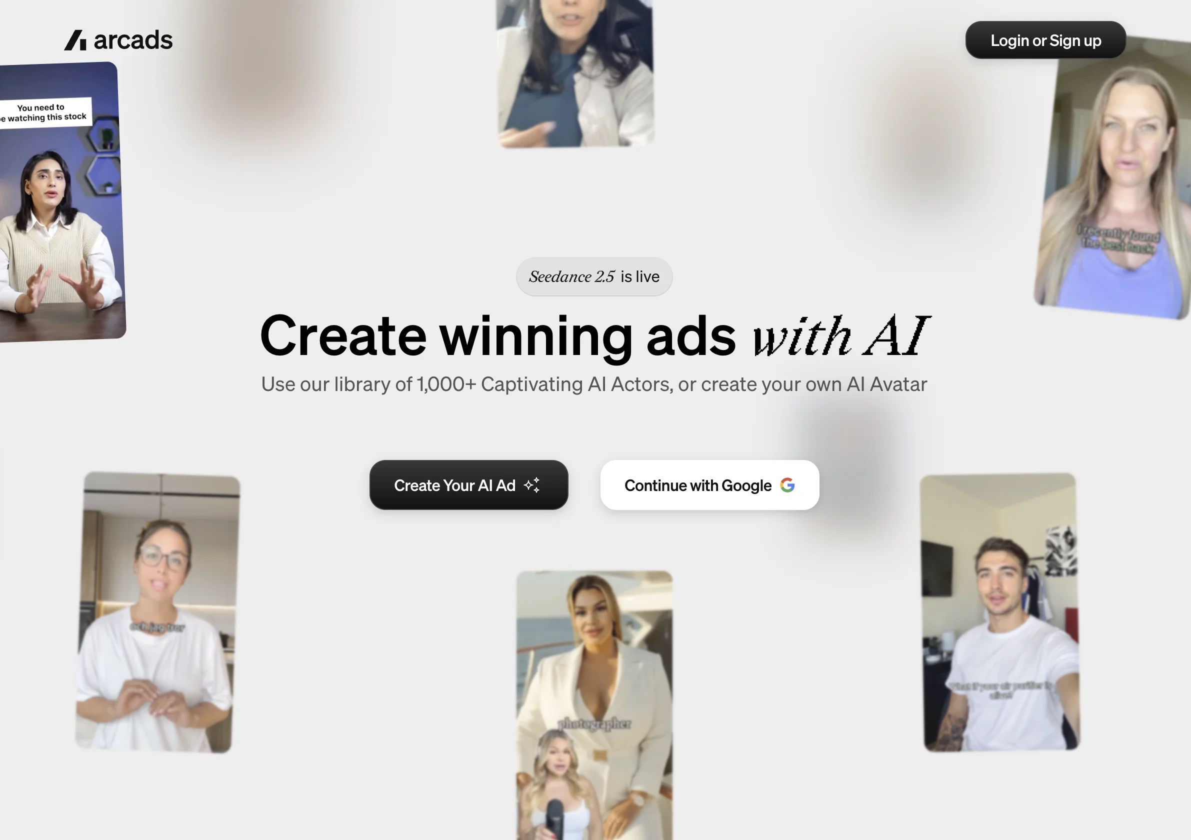 Arcads website