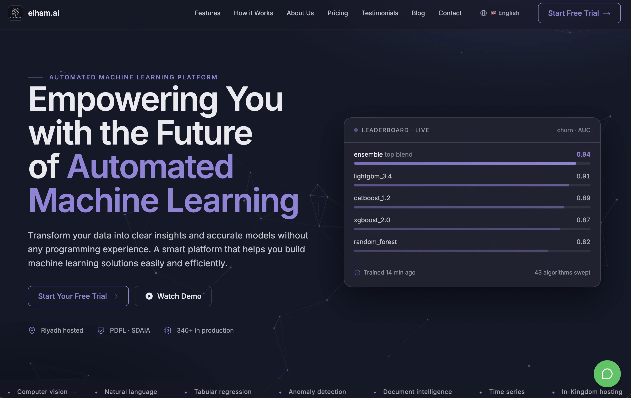 Elham.ai website