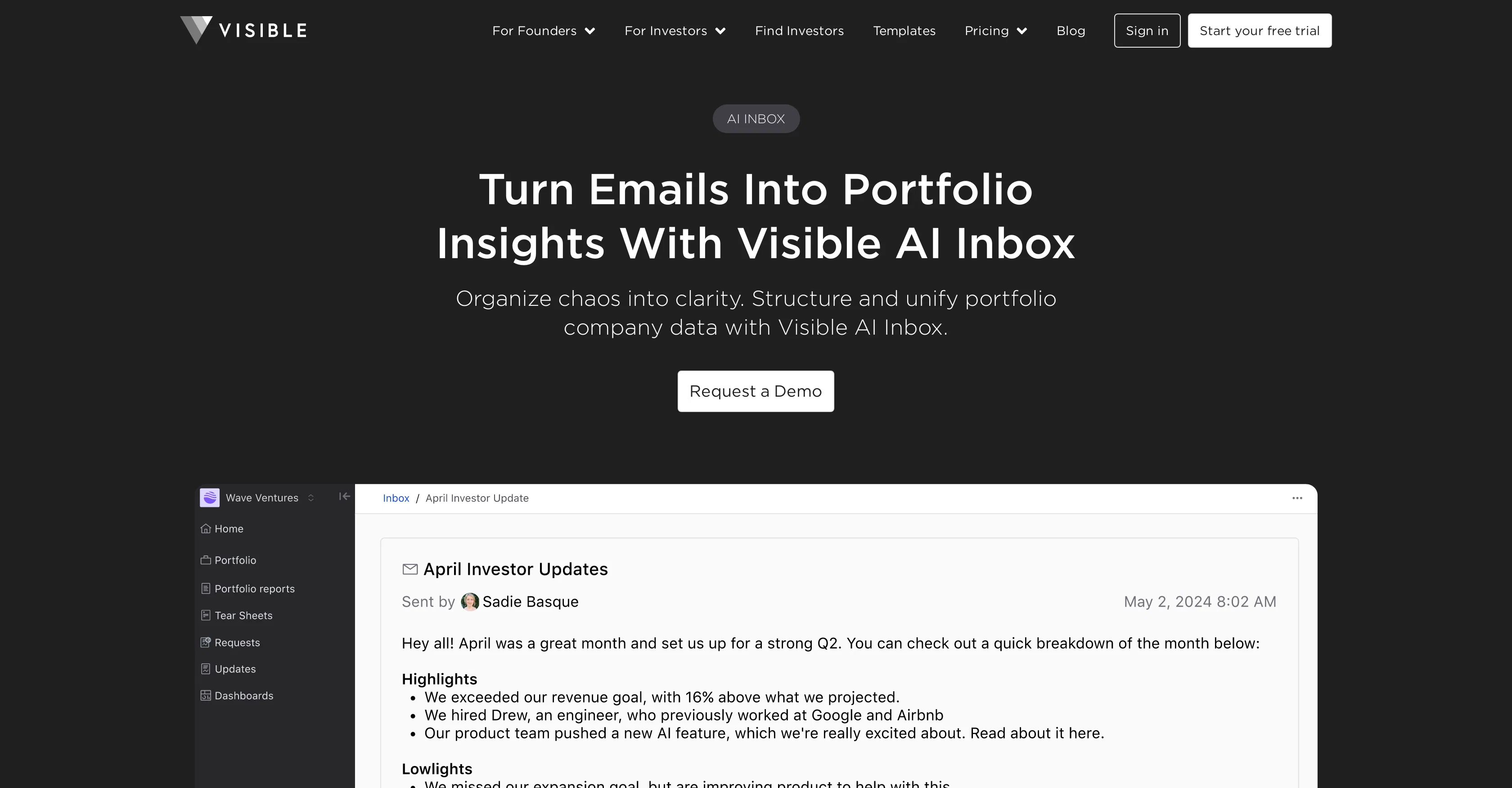 Visible.vc website