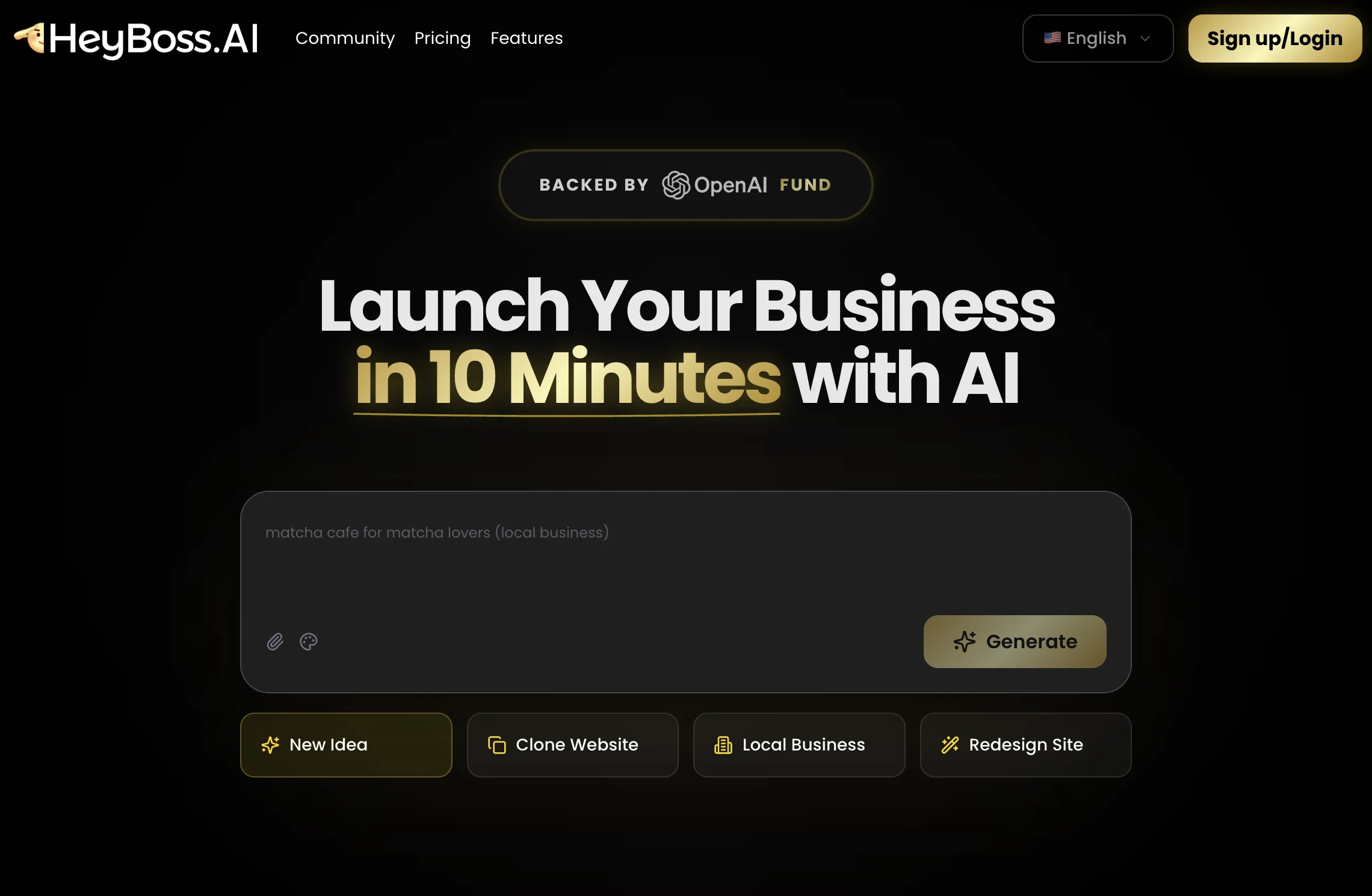 HeyBoss AI website