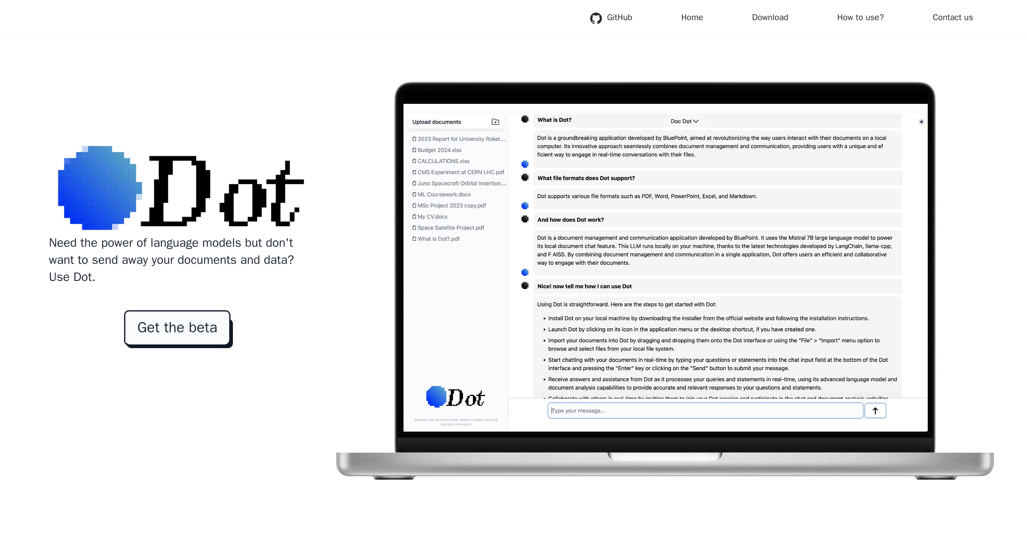 Dot App website