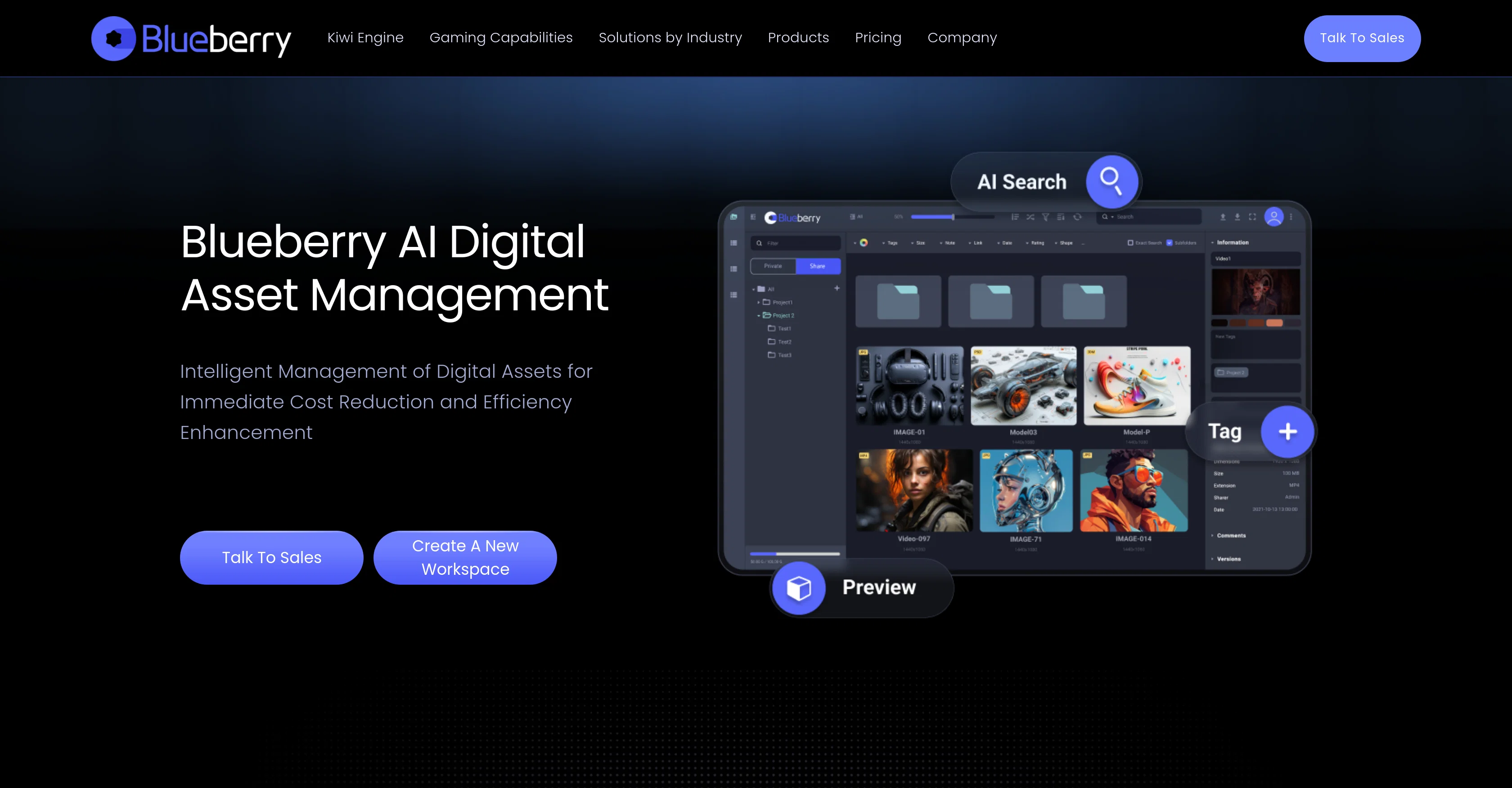 Blueberry AI website