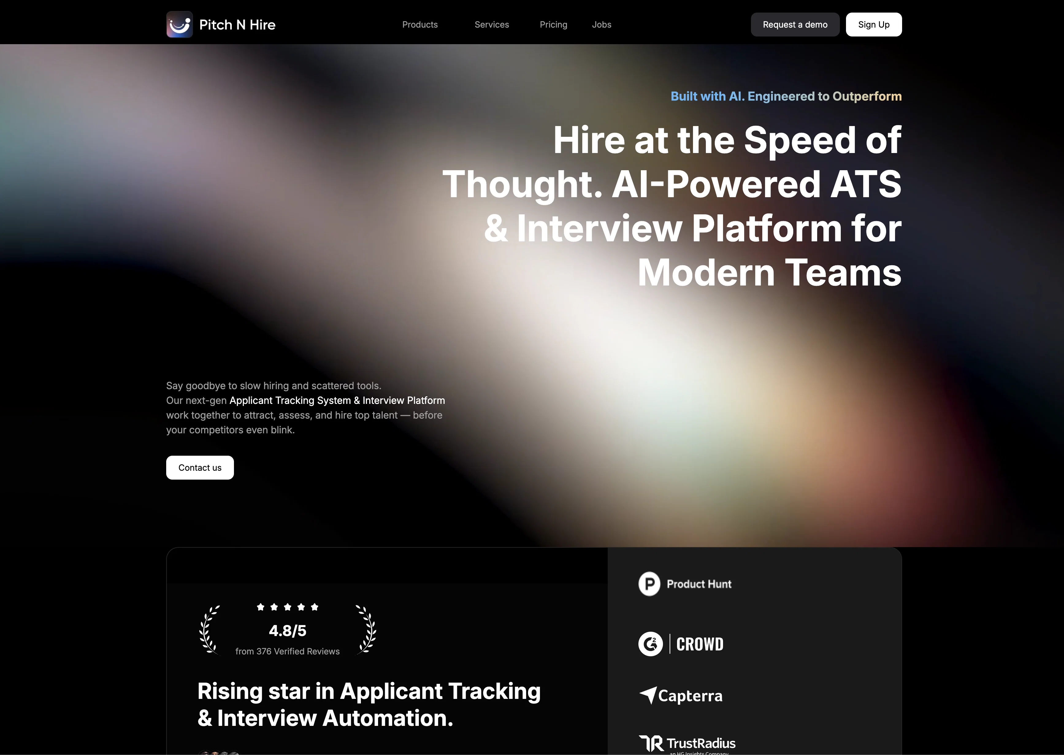 Pitch N Hire website