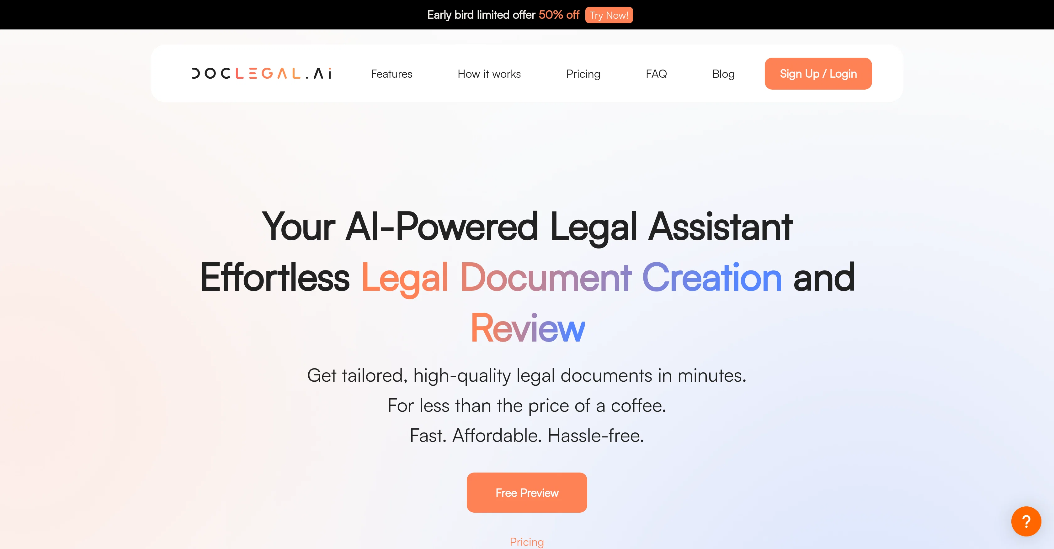 DocLegal.ai website