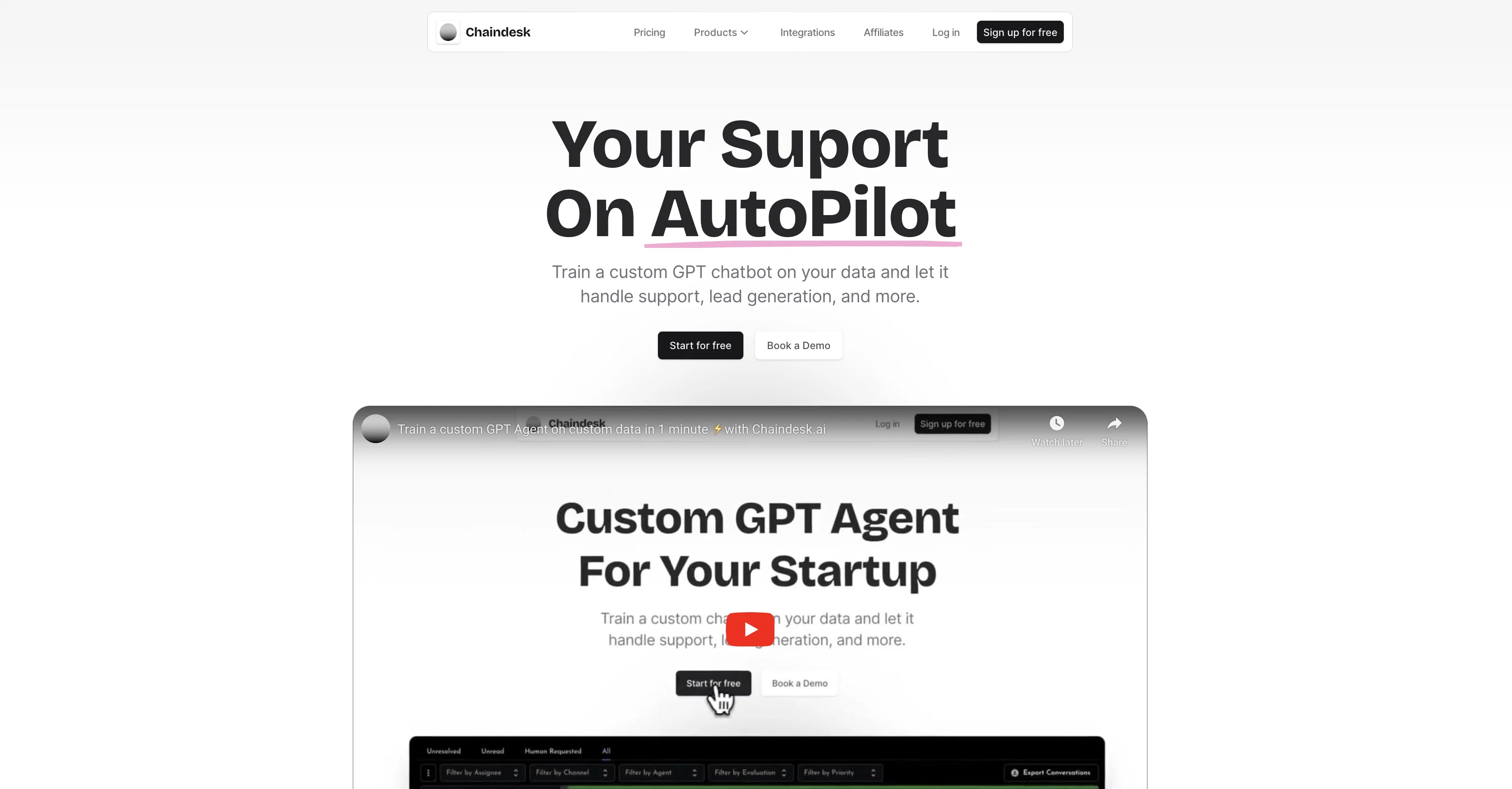 Chaindesk website