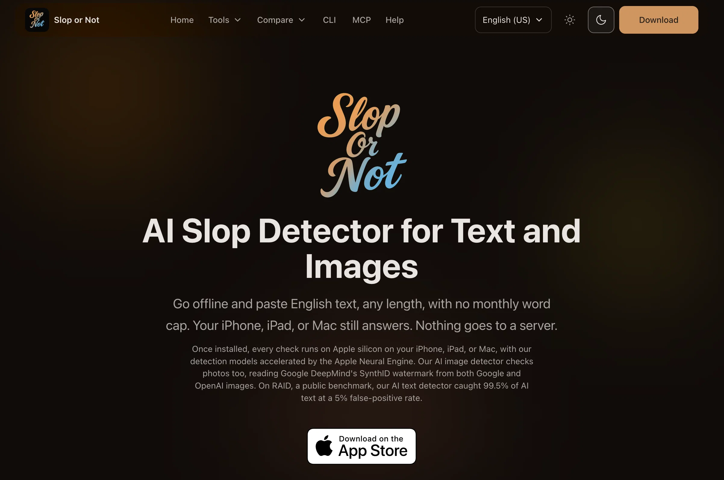 Slop Or Not AI website