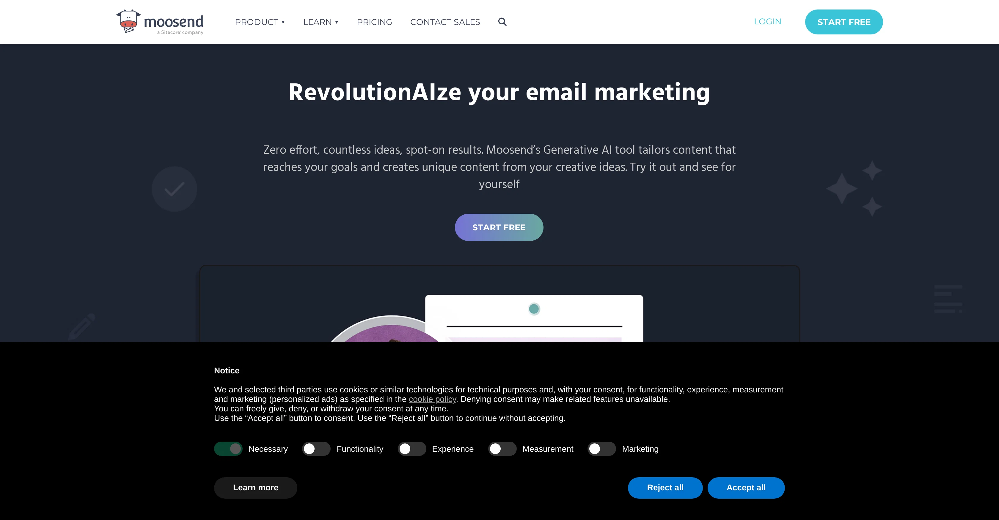 Moosend website