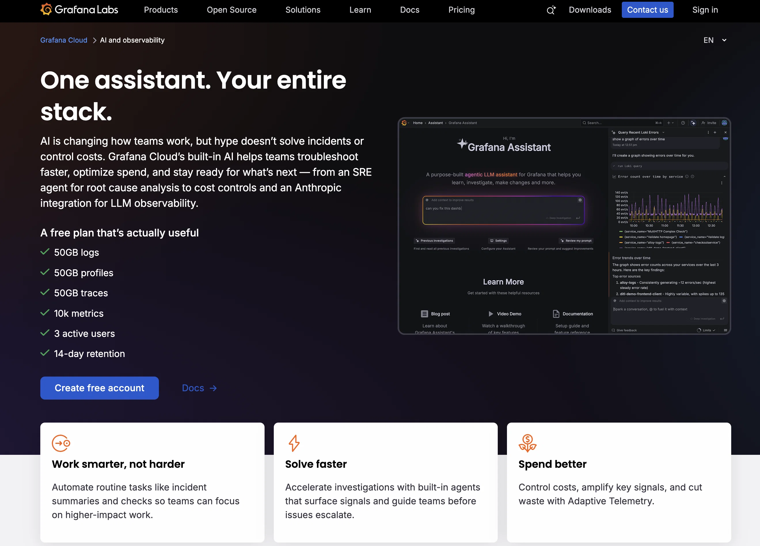 Grafana Assistant website