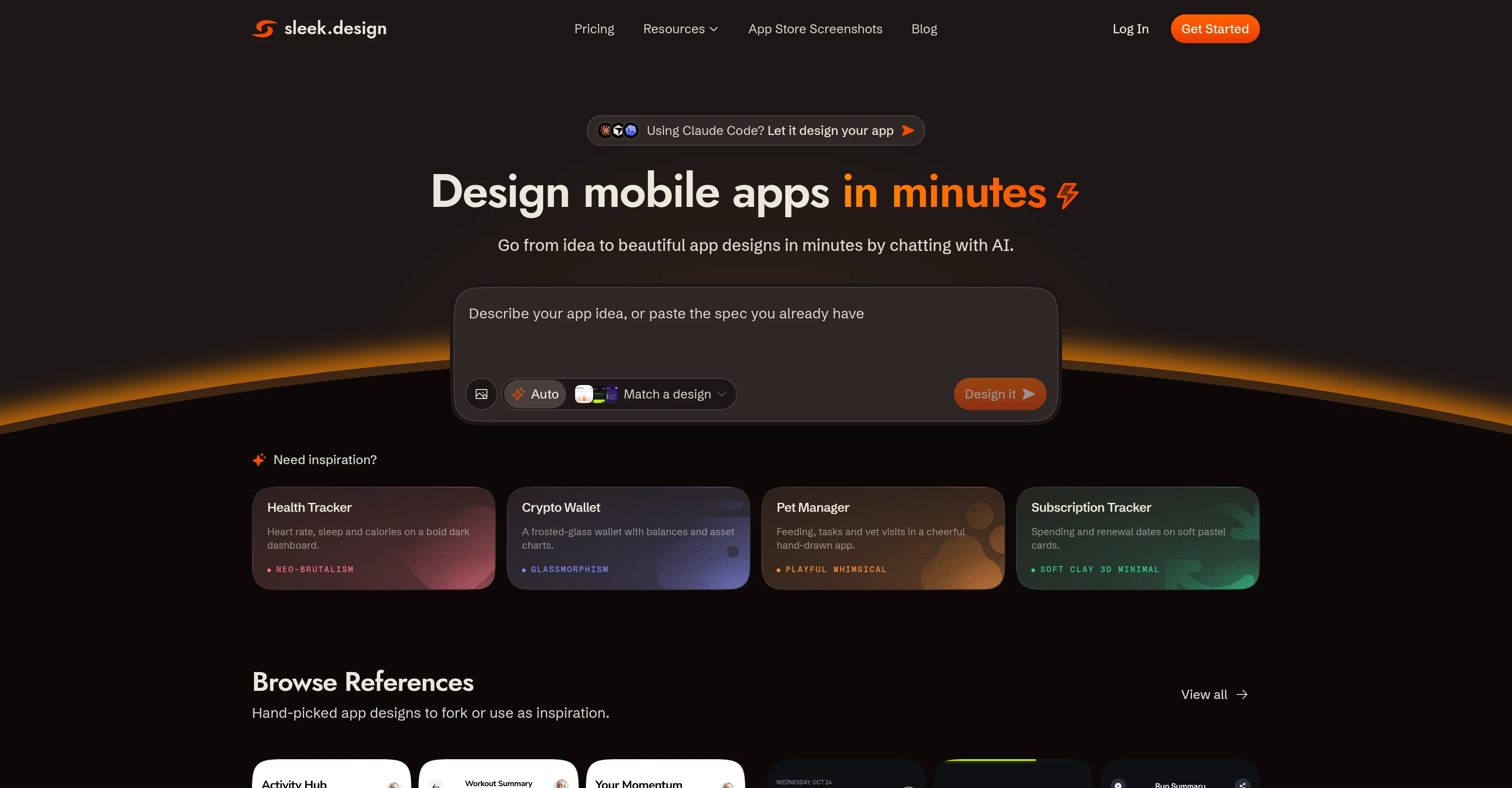 Sleek AI website