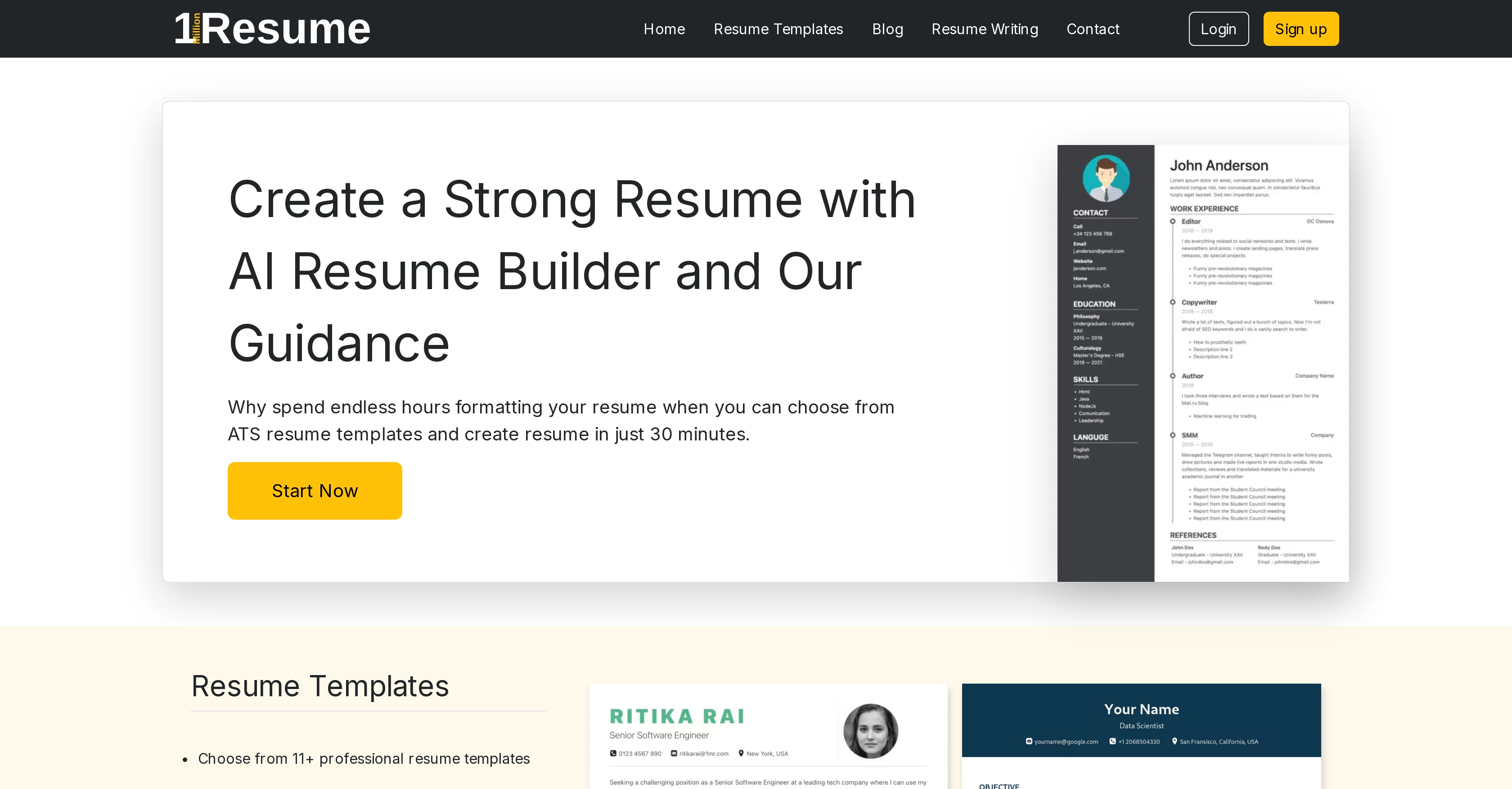 1MillionResume website