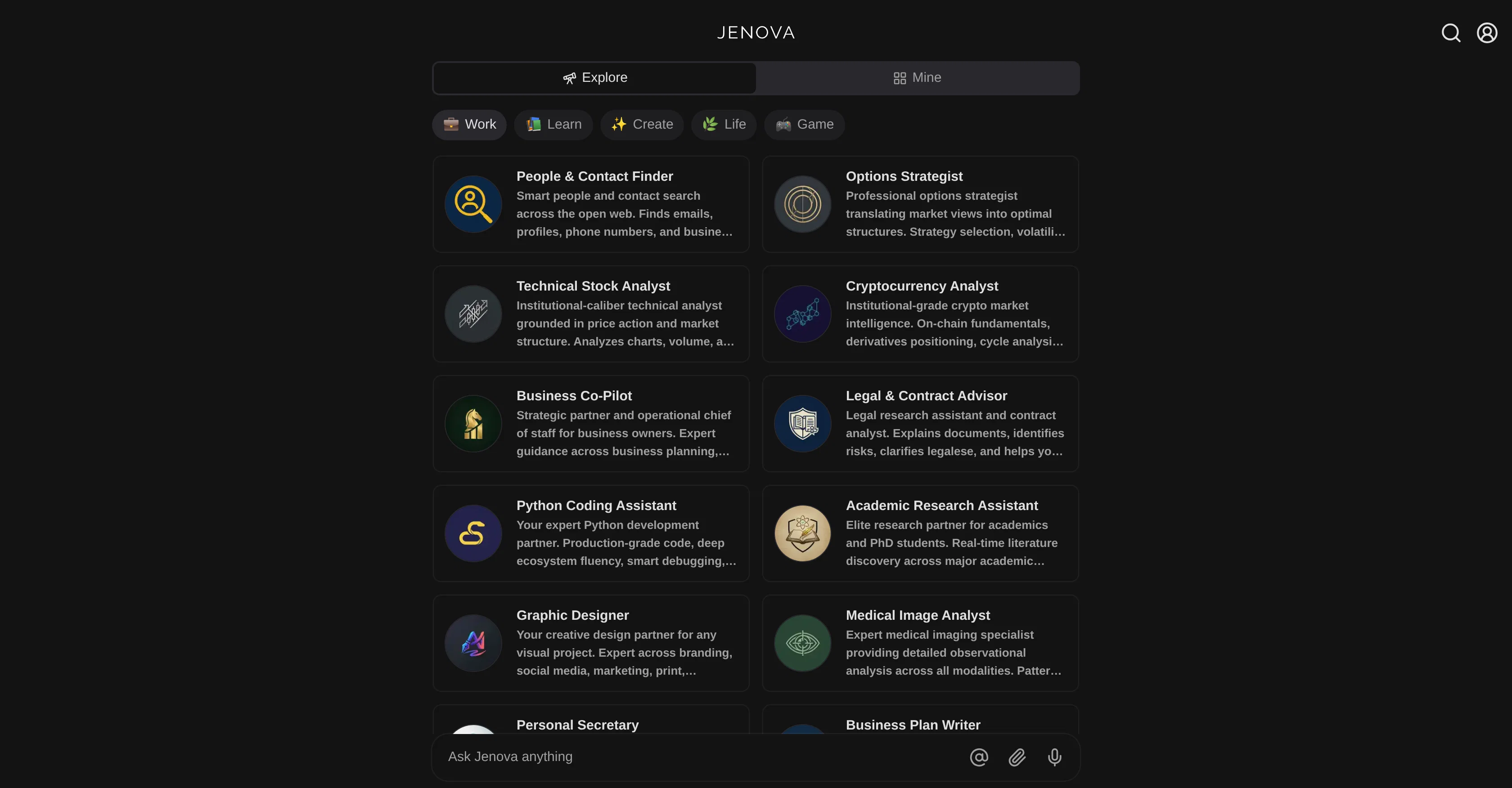 Jenova AI website