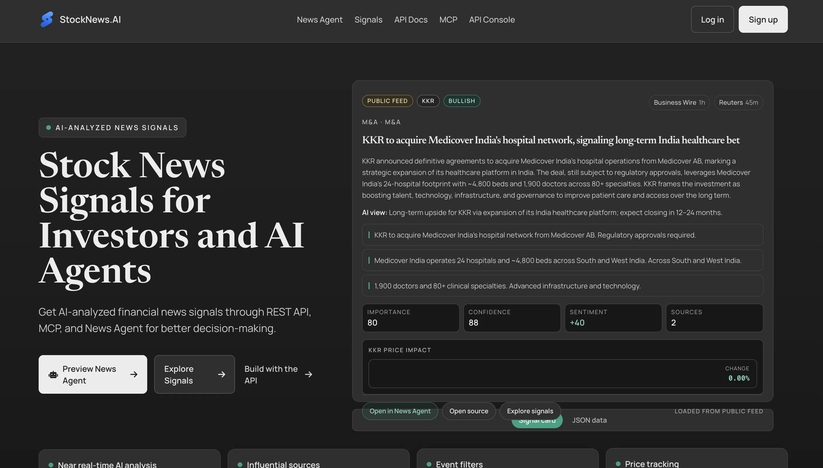 StockNewsAI website