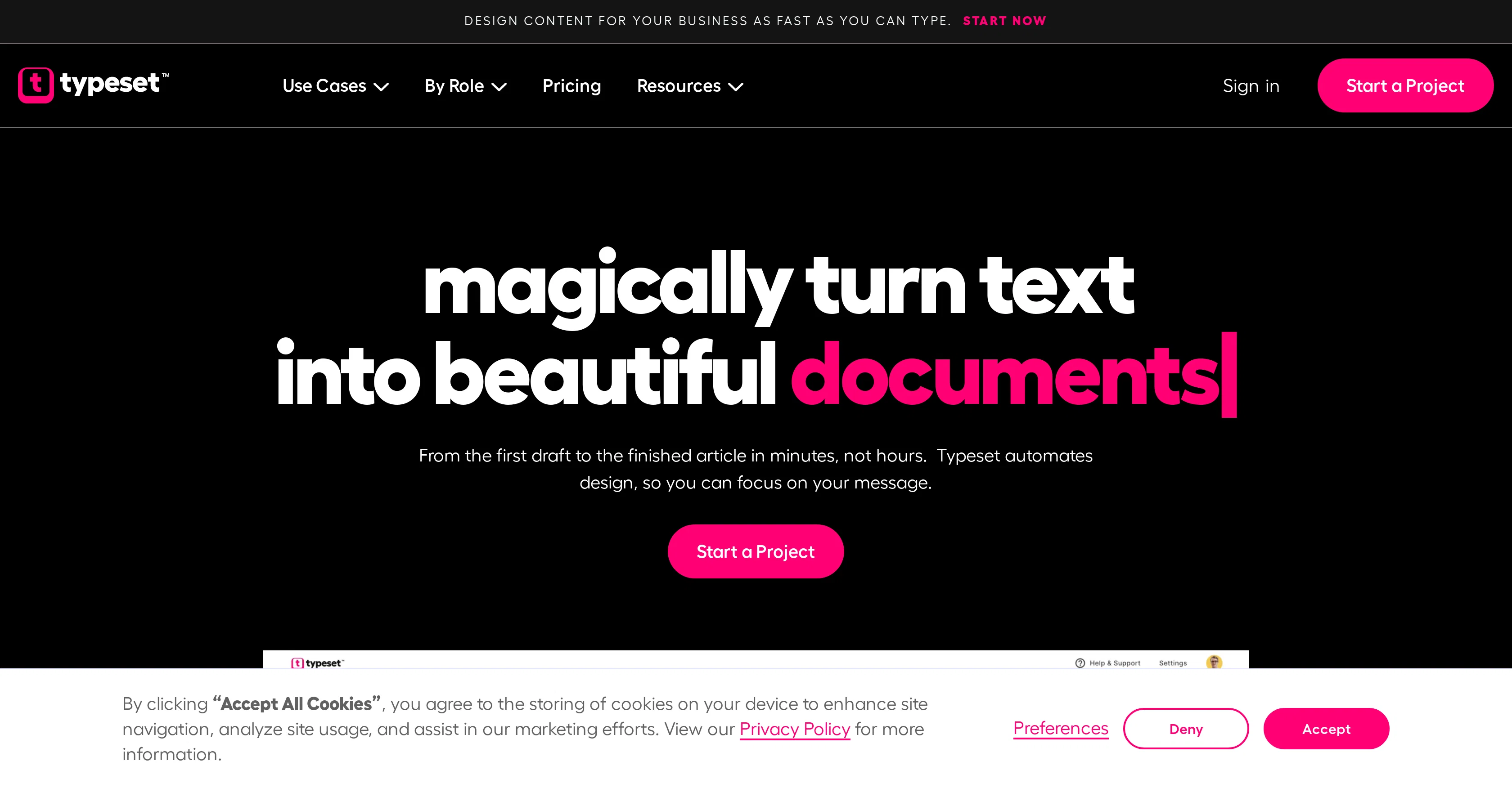 Typeset website