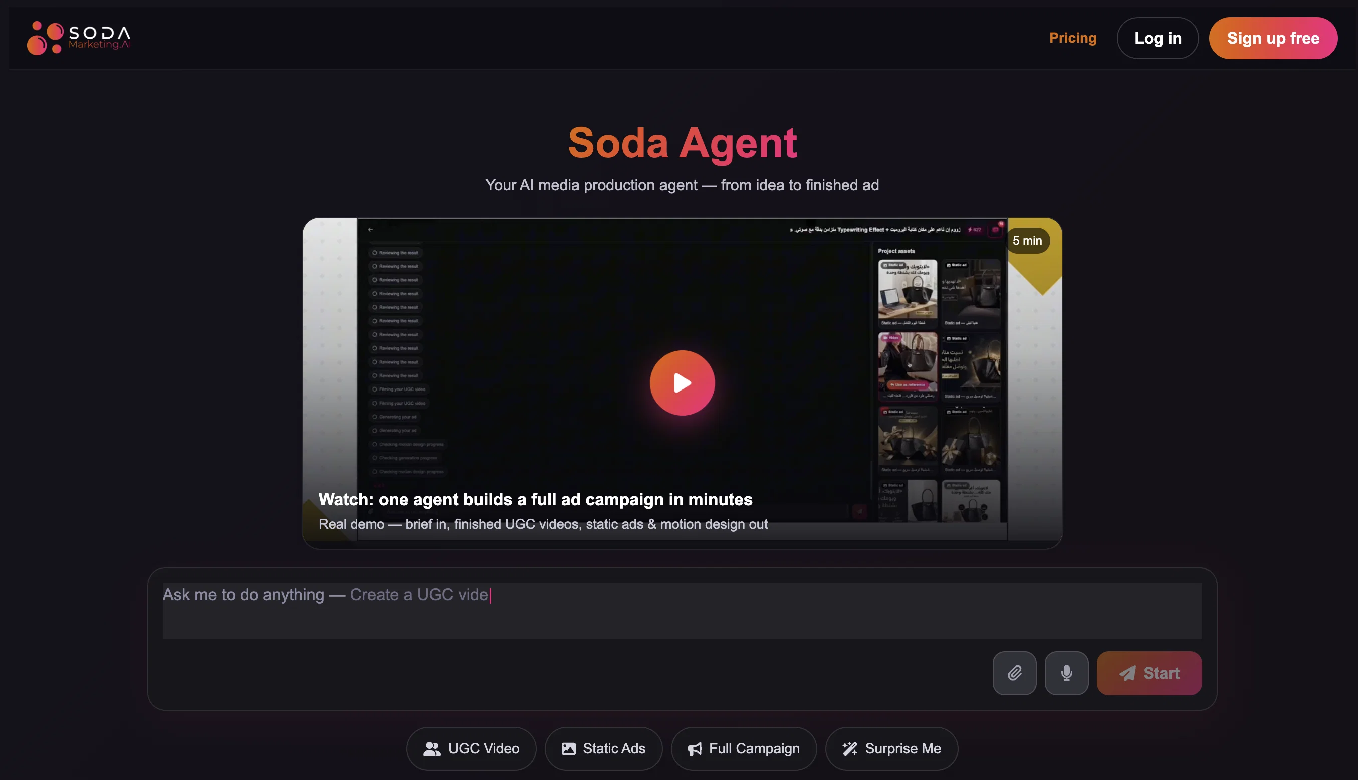 SodaMarketing website
