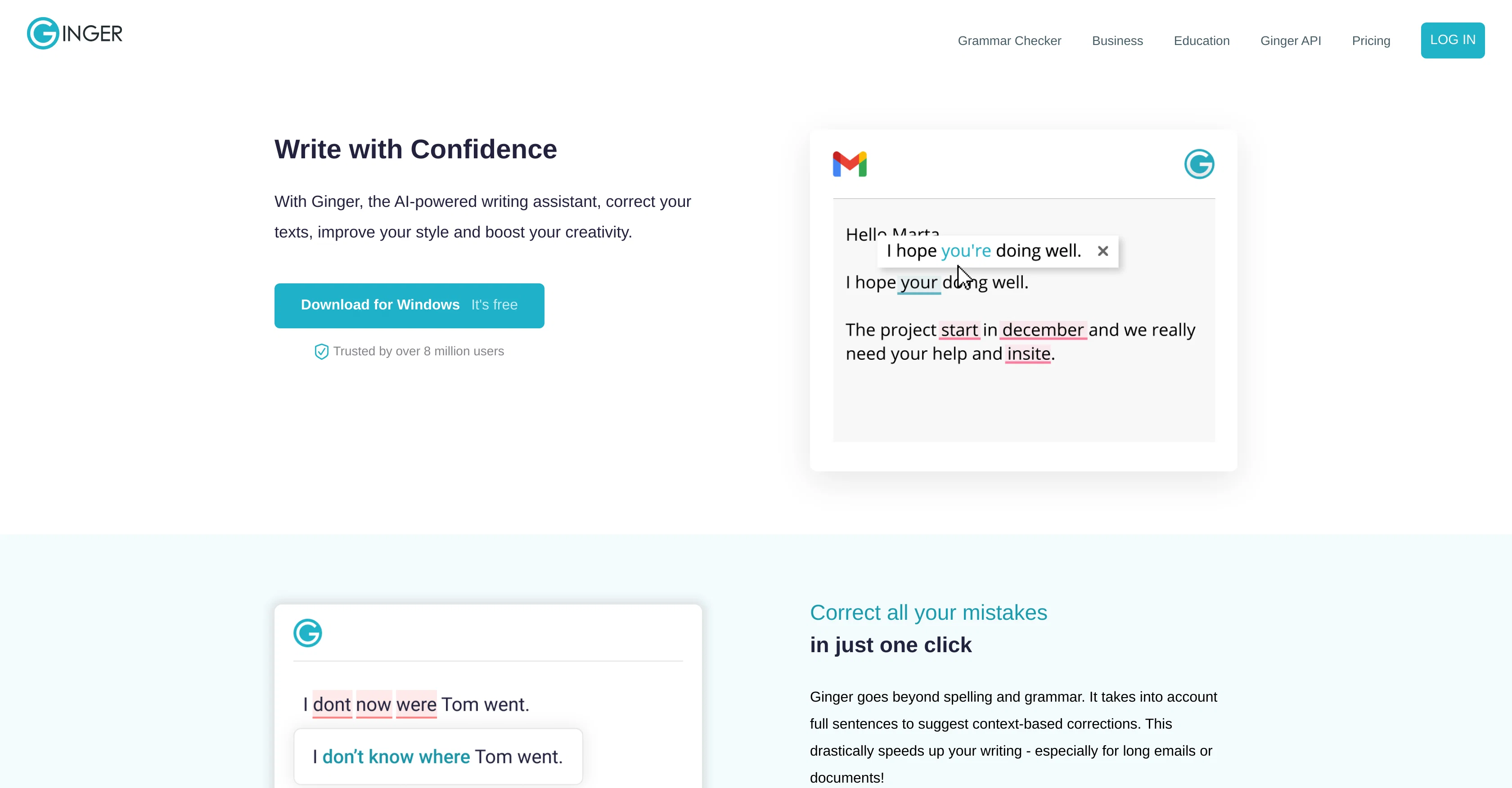 Ginger Software website