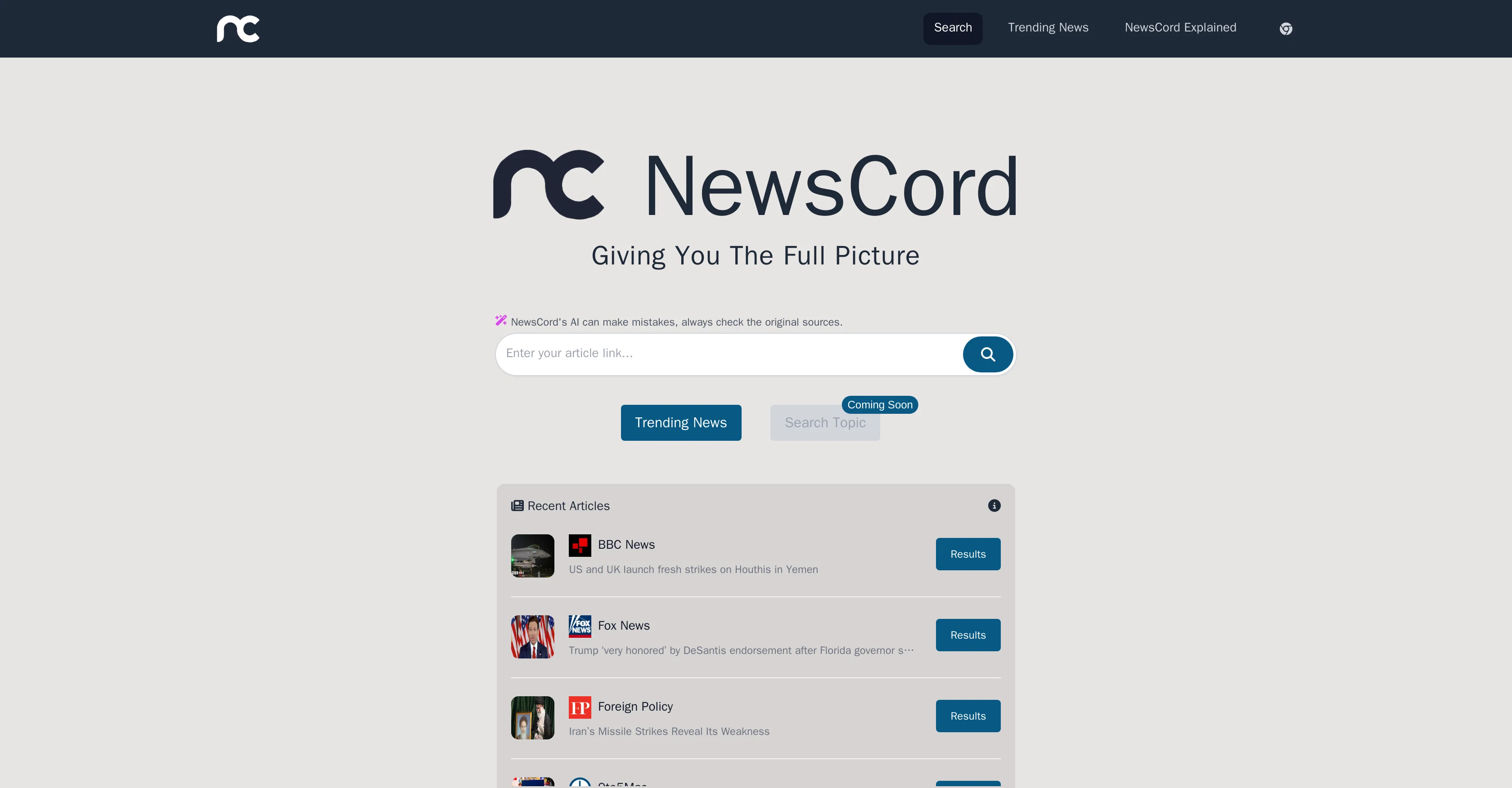 NewsCord website