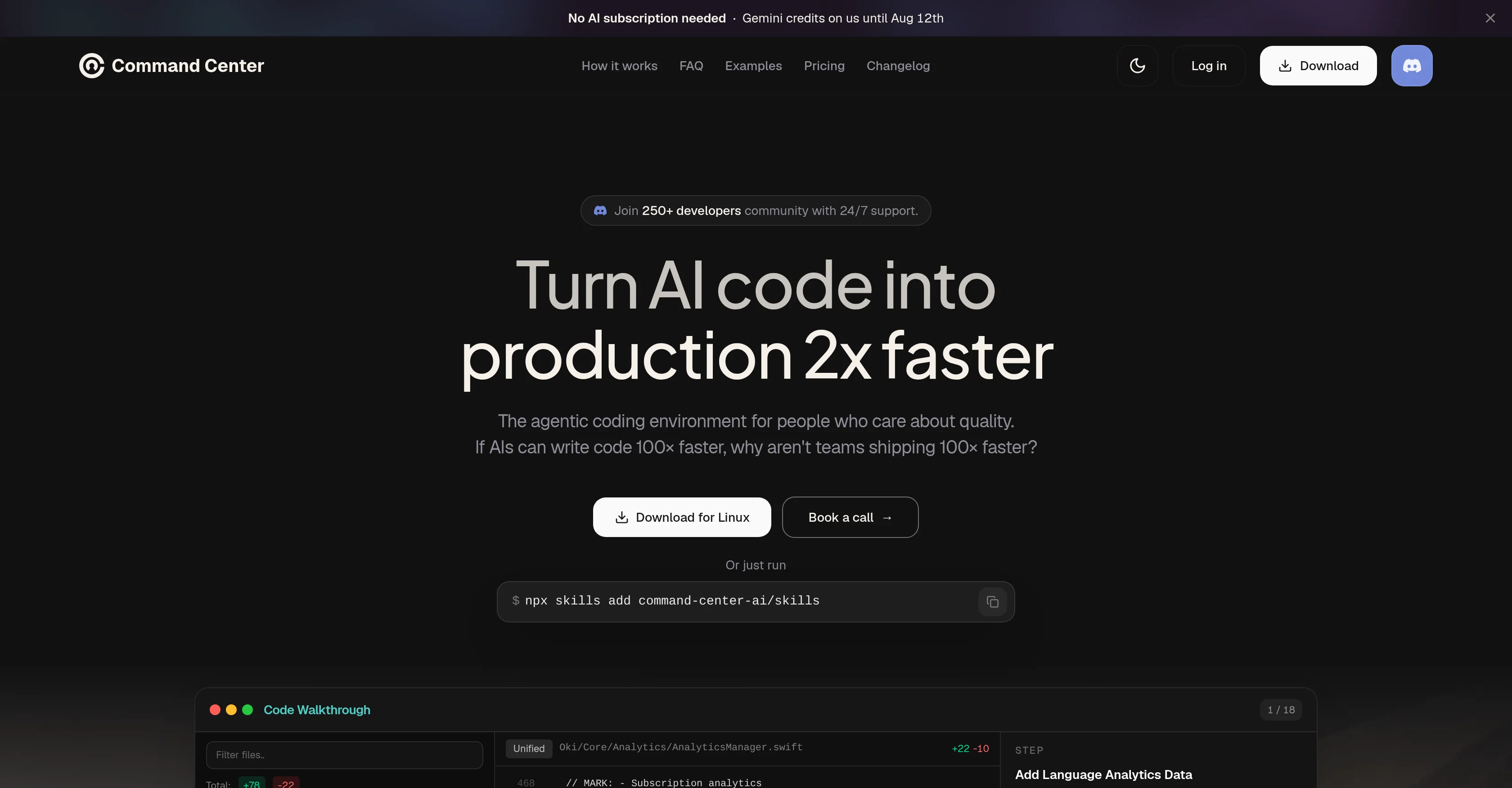 Command Center website