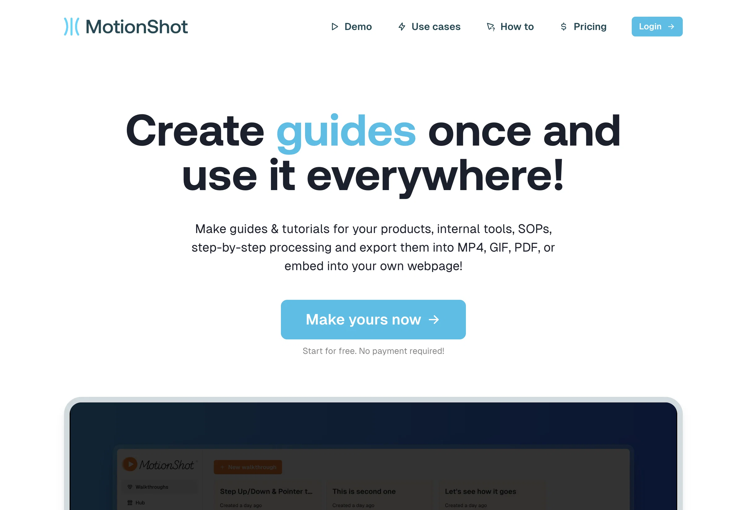 MotionShot website