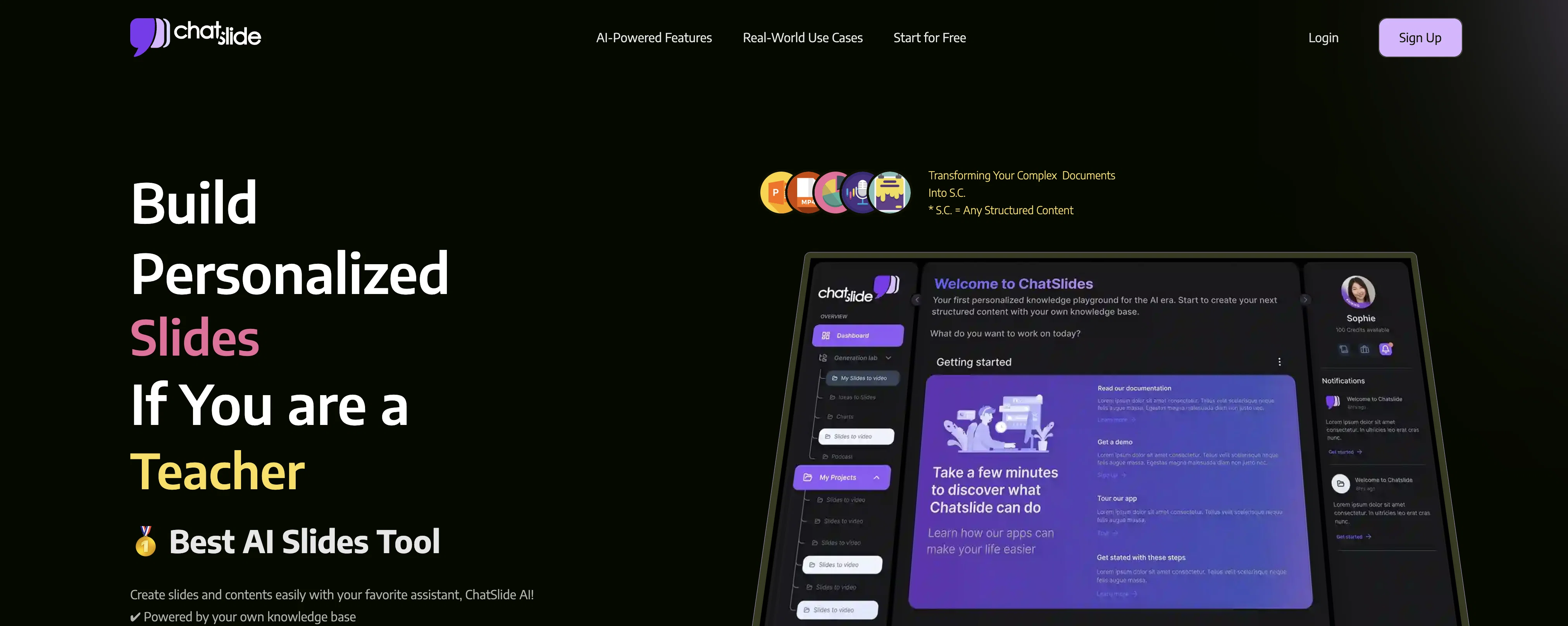 Chat Slide website