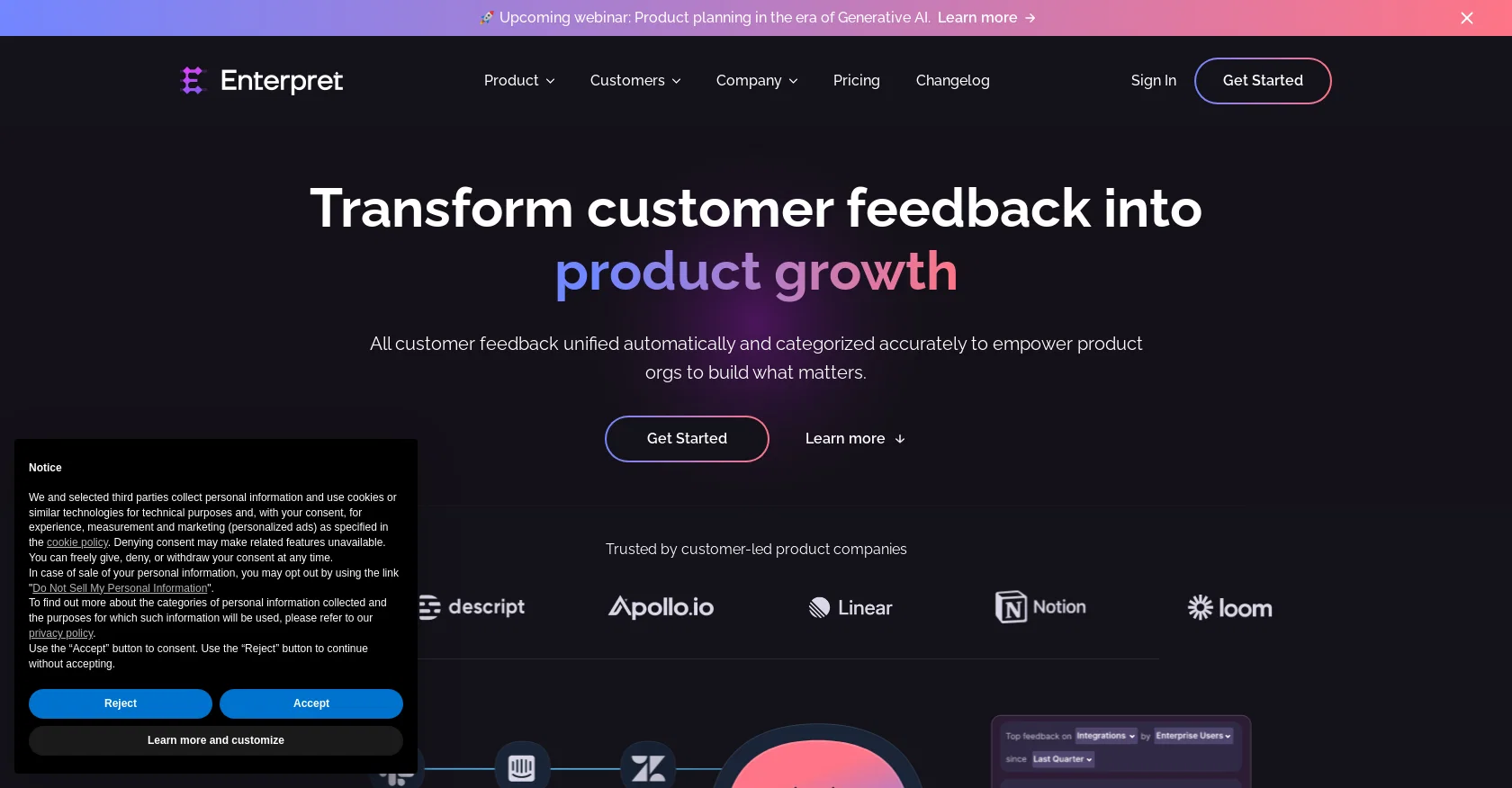 Enterpret website