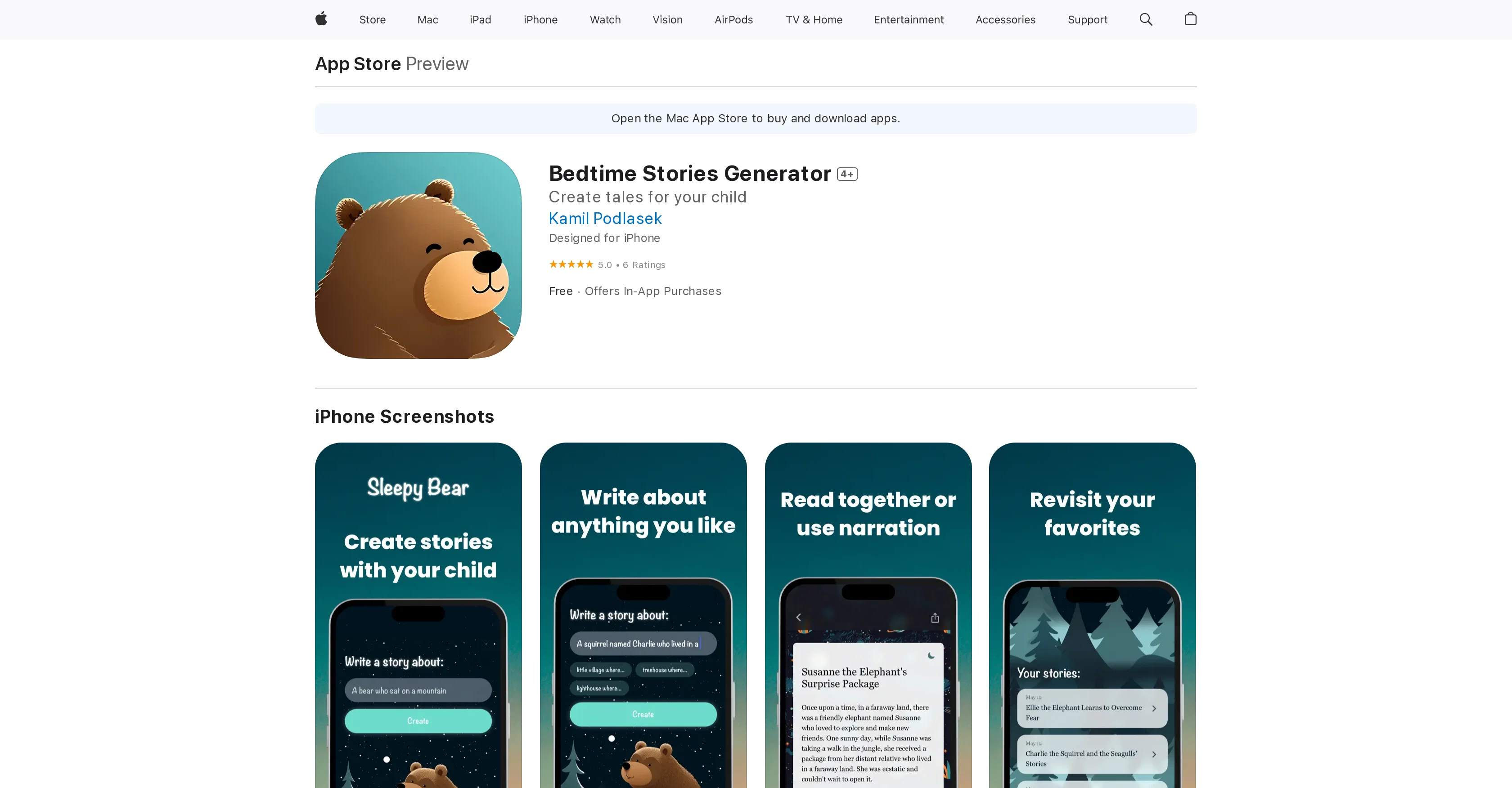 Bedtime Stories Generator website