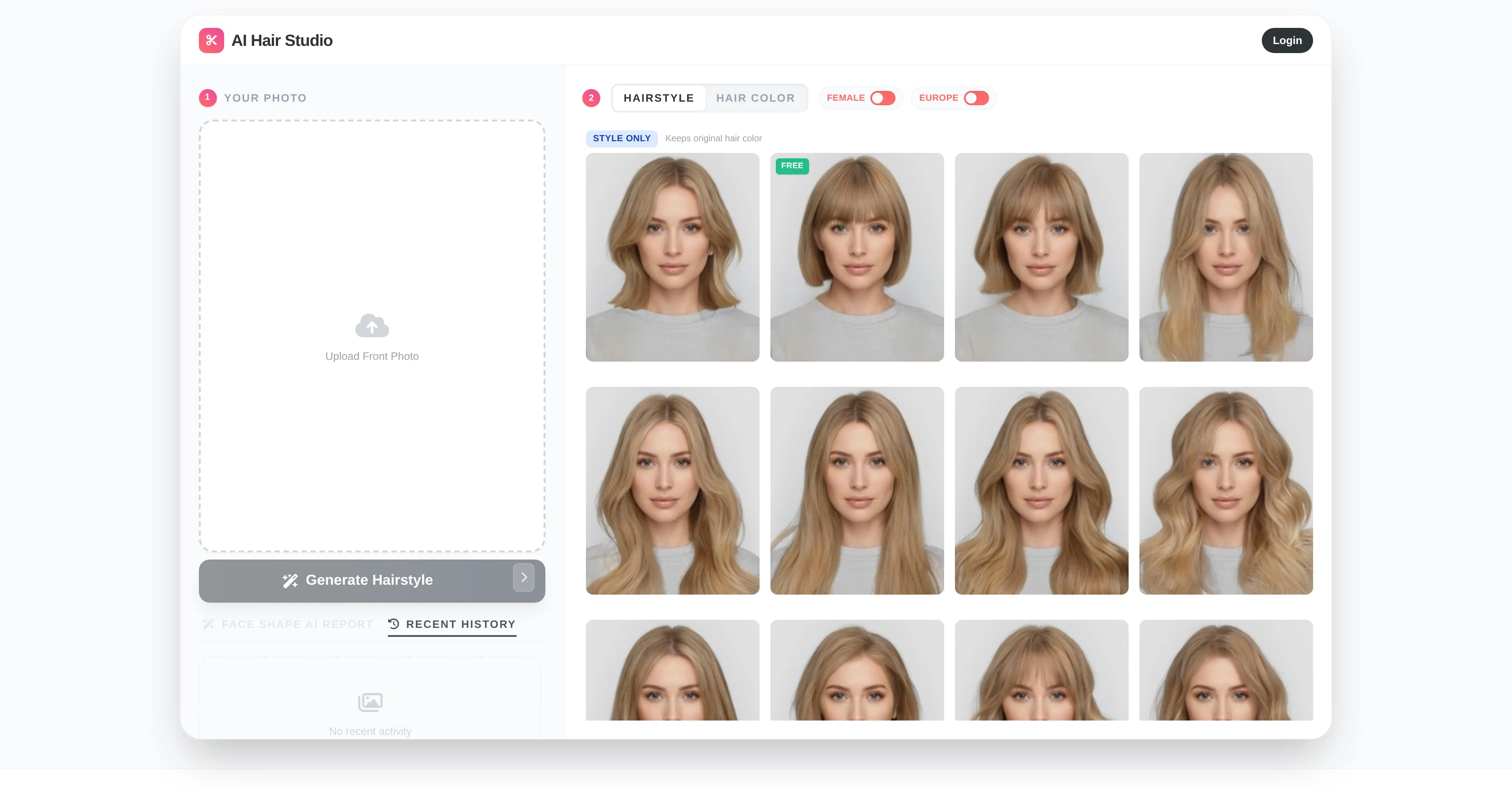 AI Hair Studio website