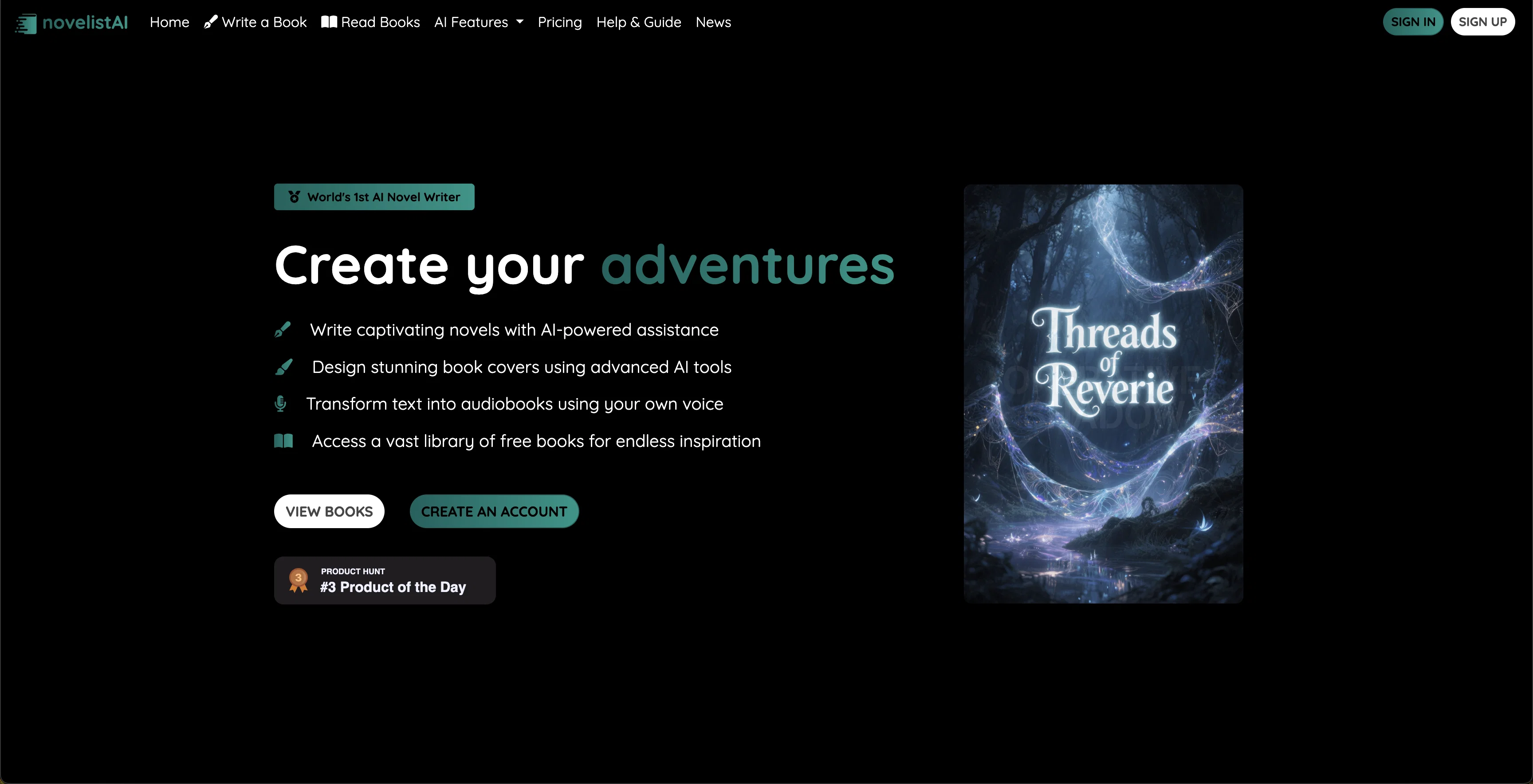 novelistAI website