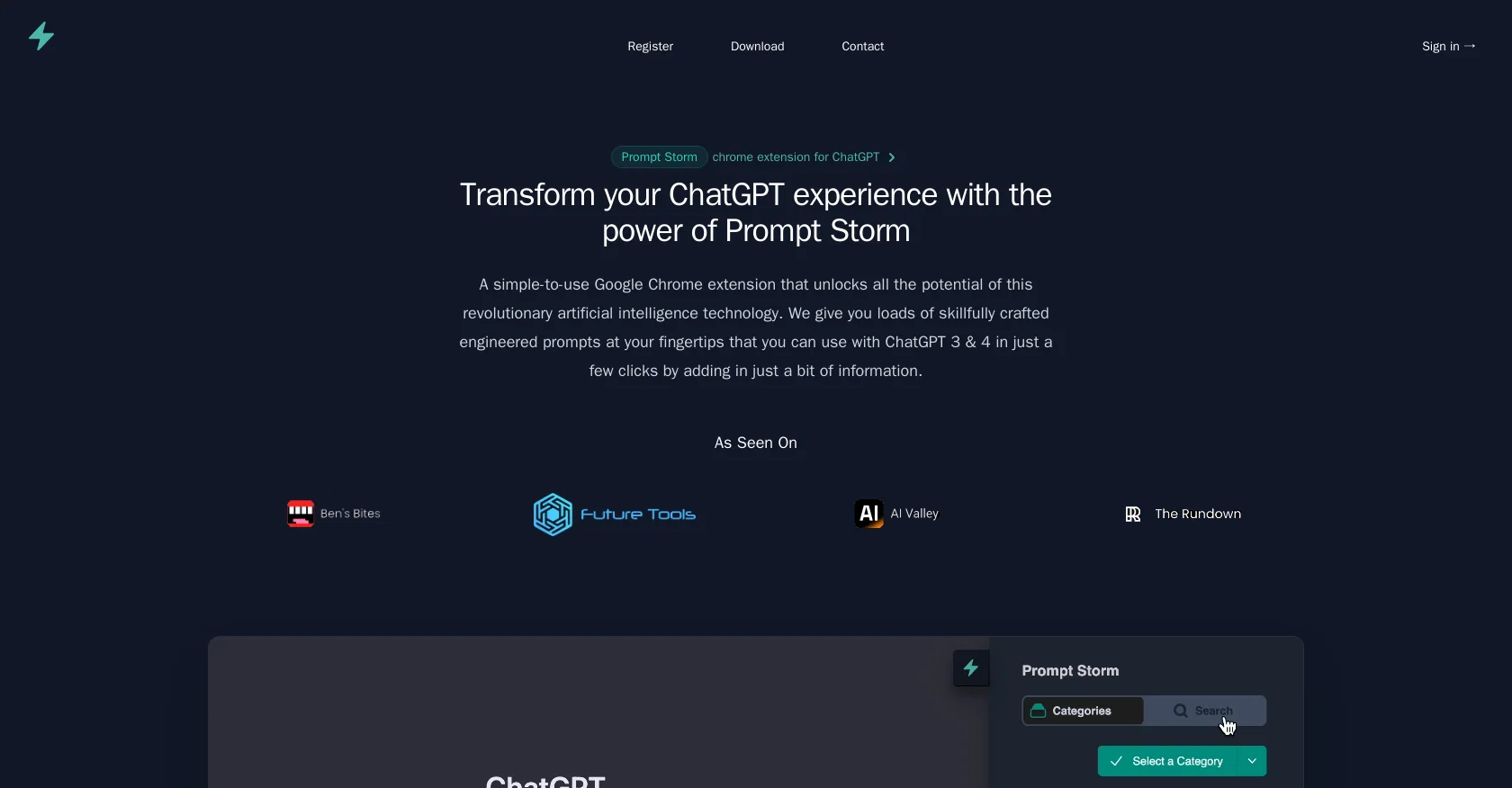 Prompt Storm website