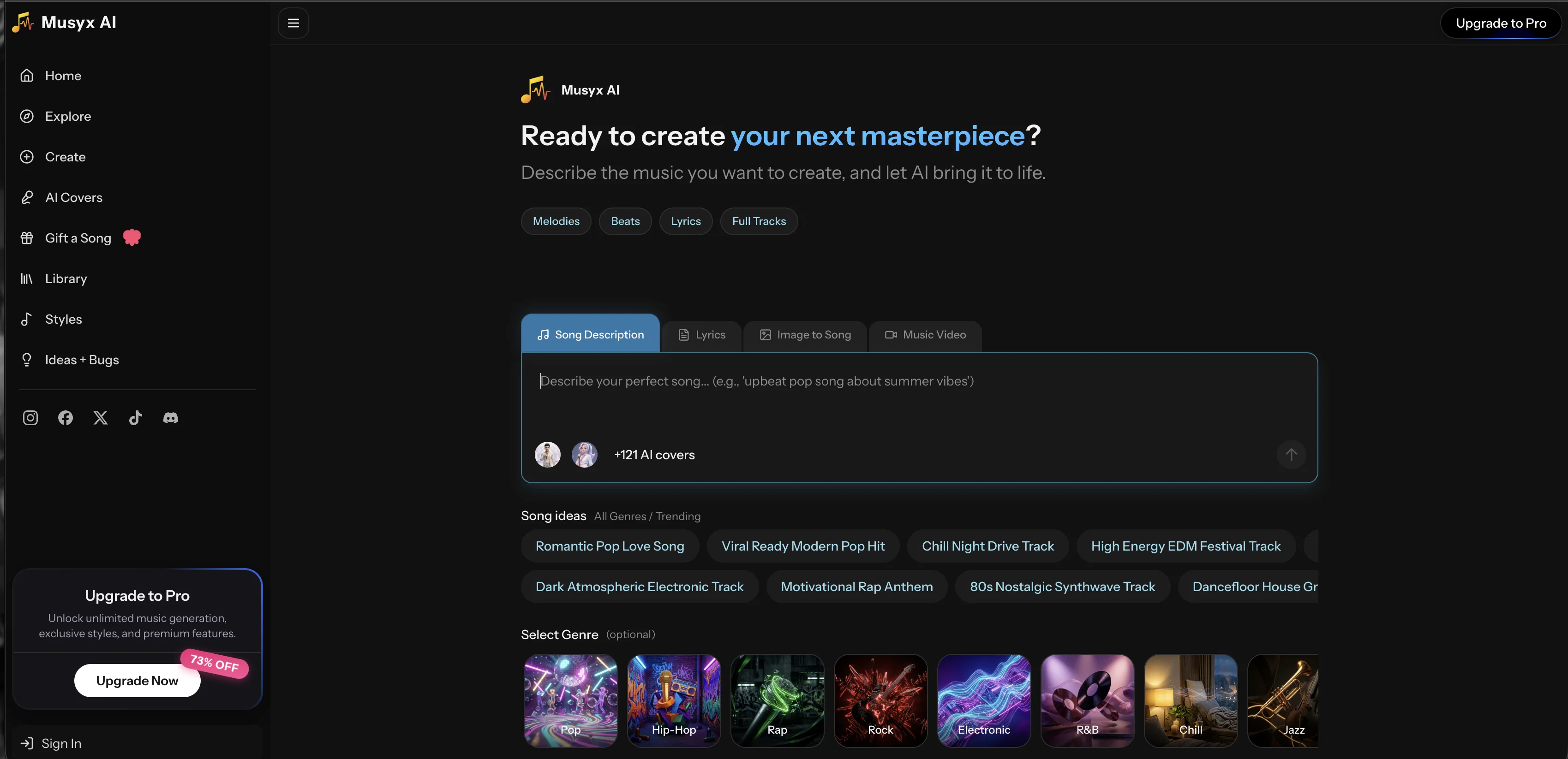 Musyx AI website