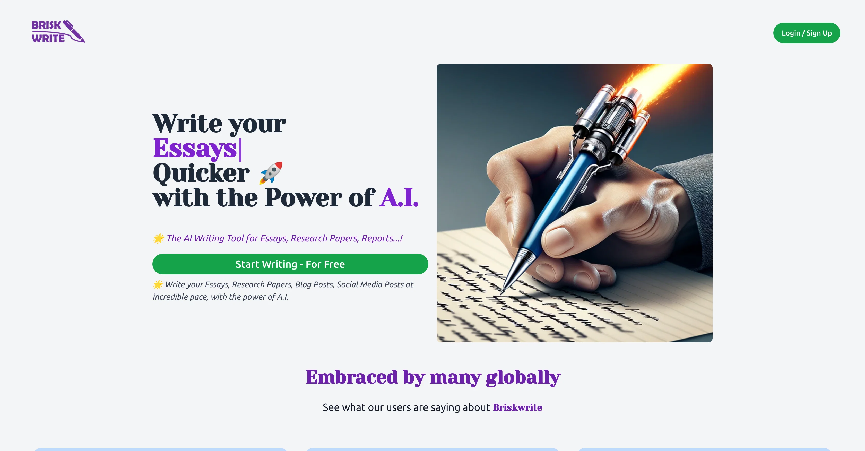 Brisk Write website