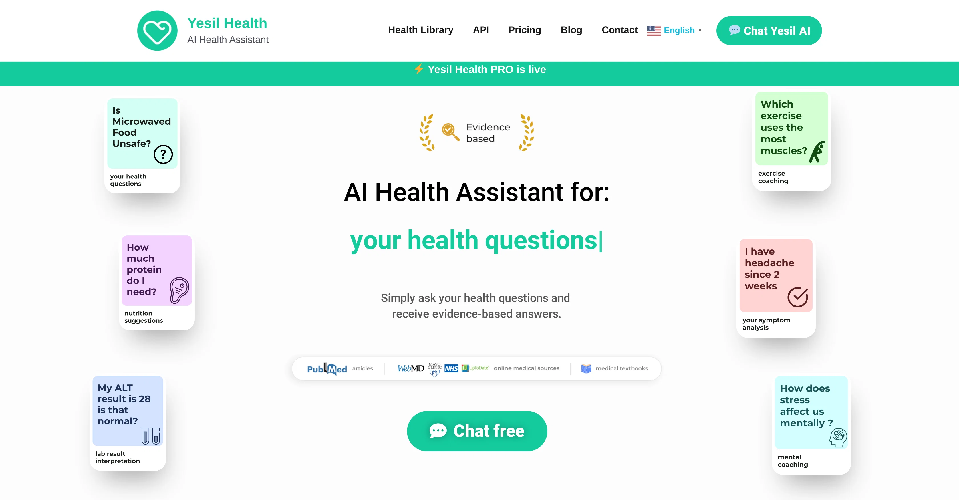 Yesil Health website