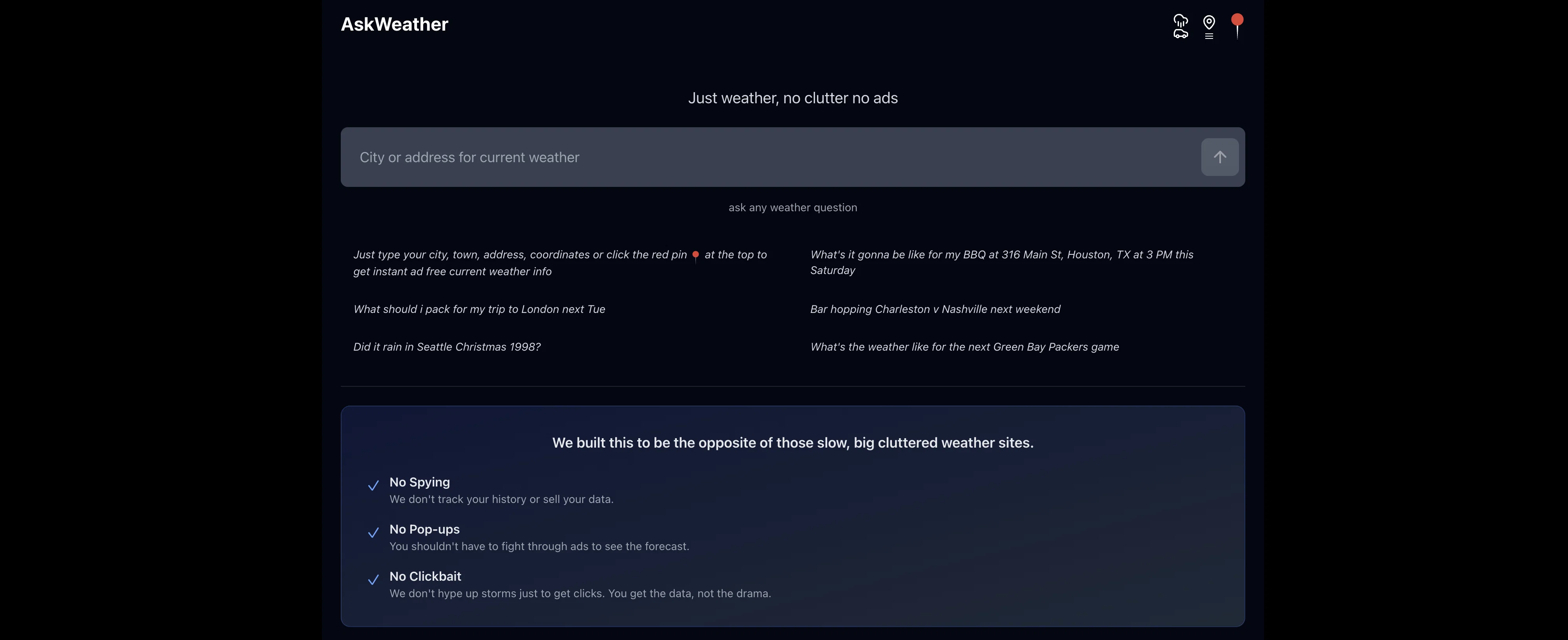 AskWeather.ai website
