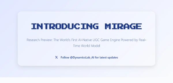 Mirage by Dynamicslab (AI Games)