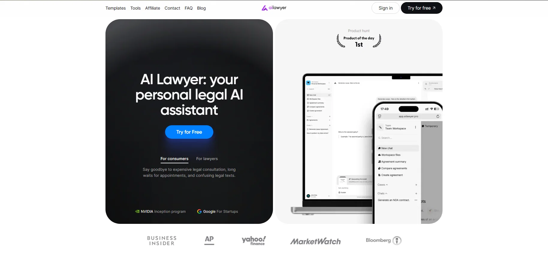 AI Lawyer website