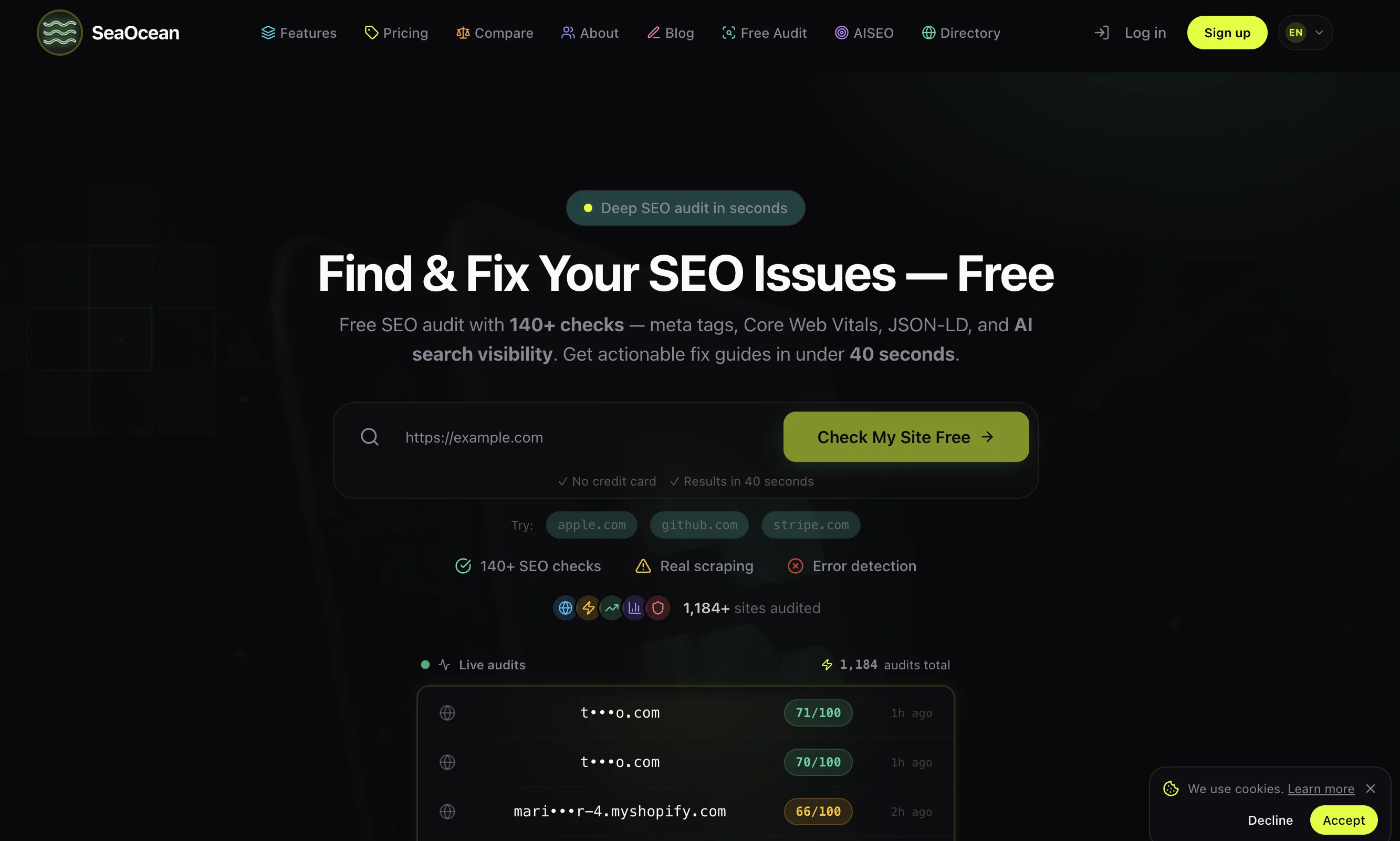 SeaOcean website