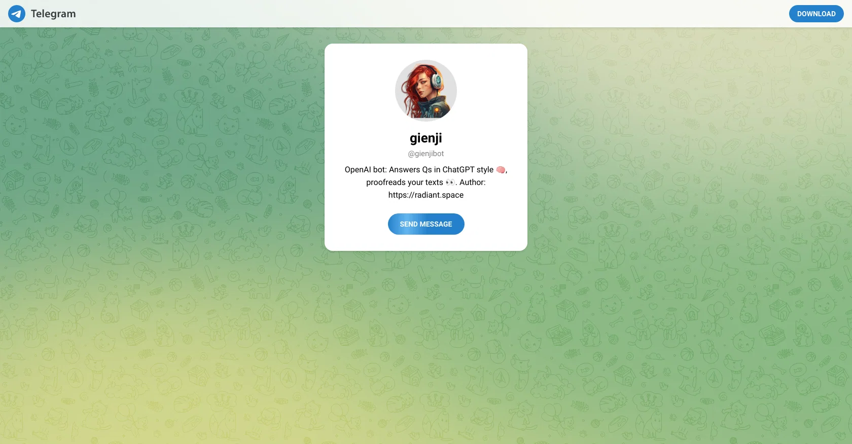 GienjiBot website