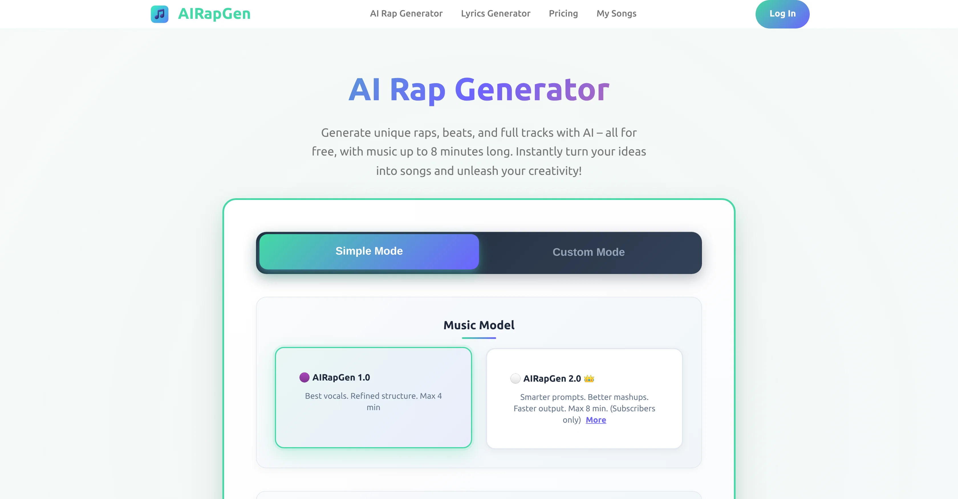 AIRapGen.com website