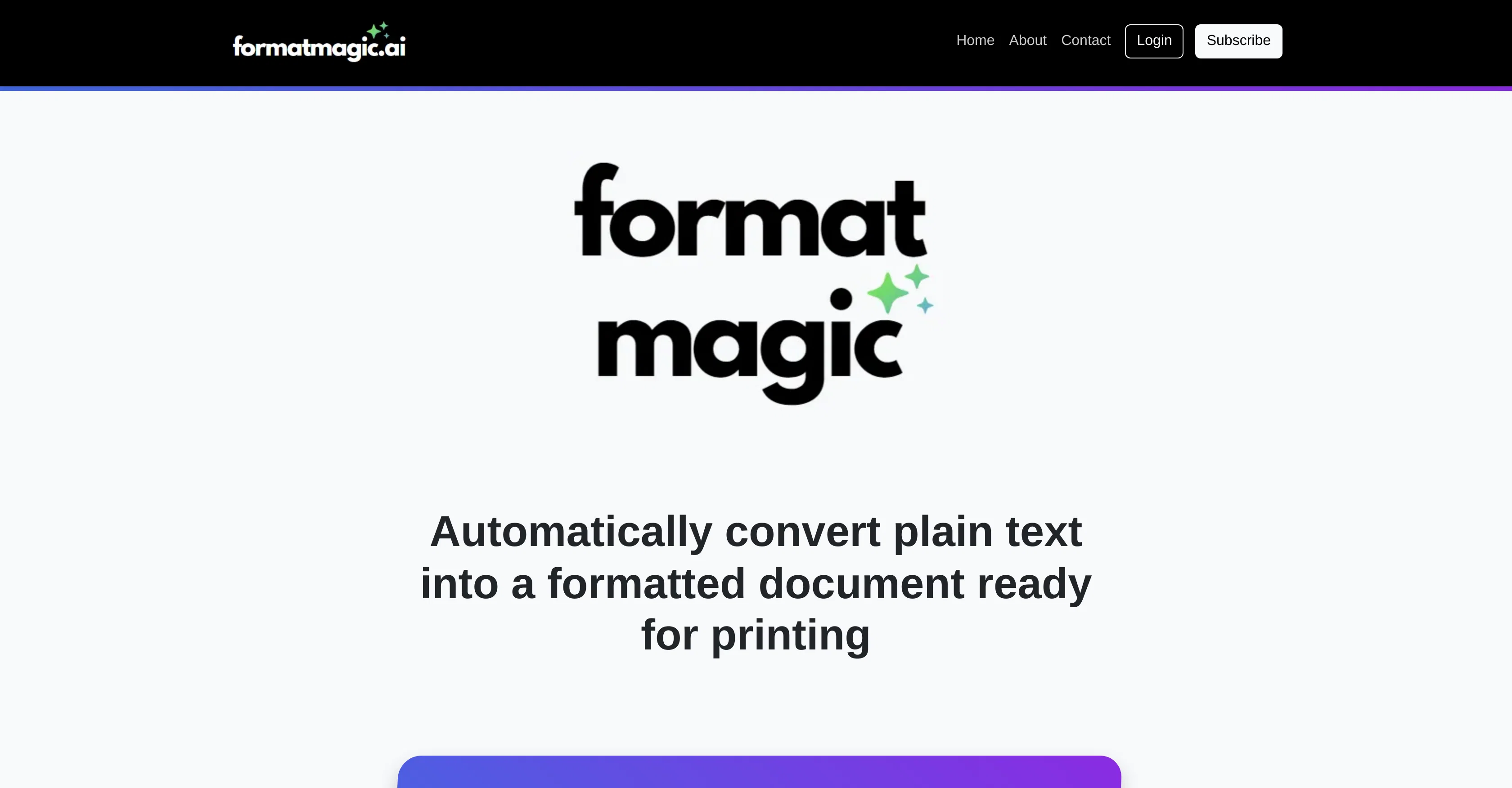 Format Magic website