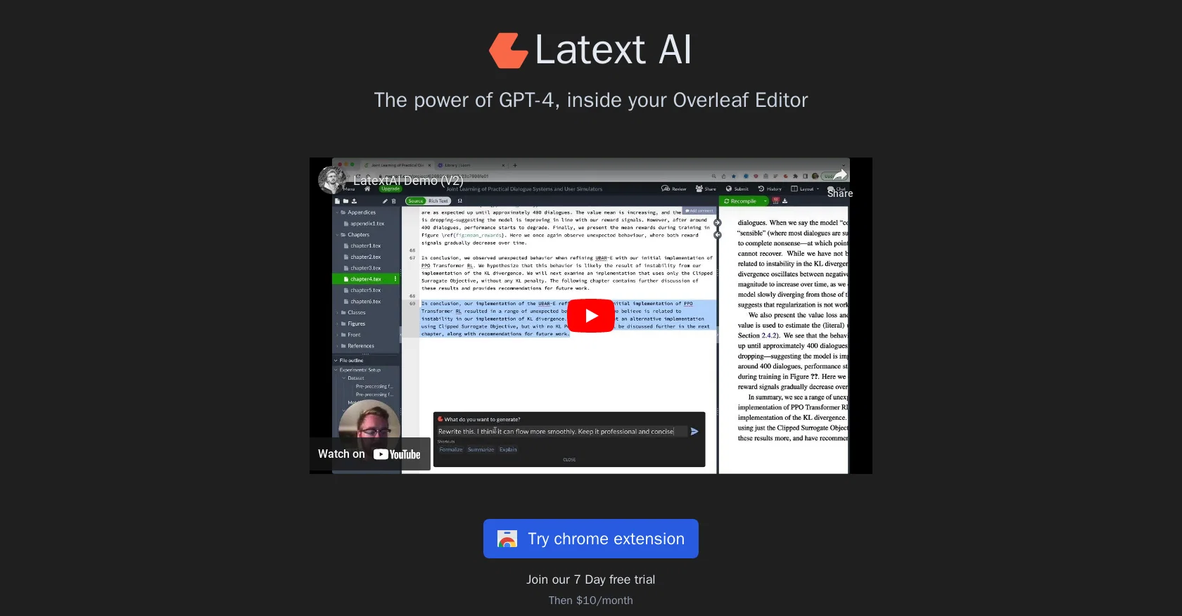 LatextAI website