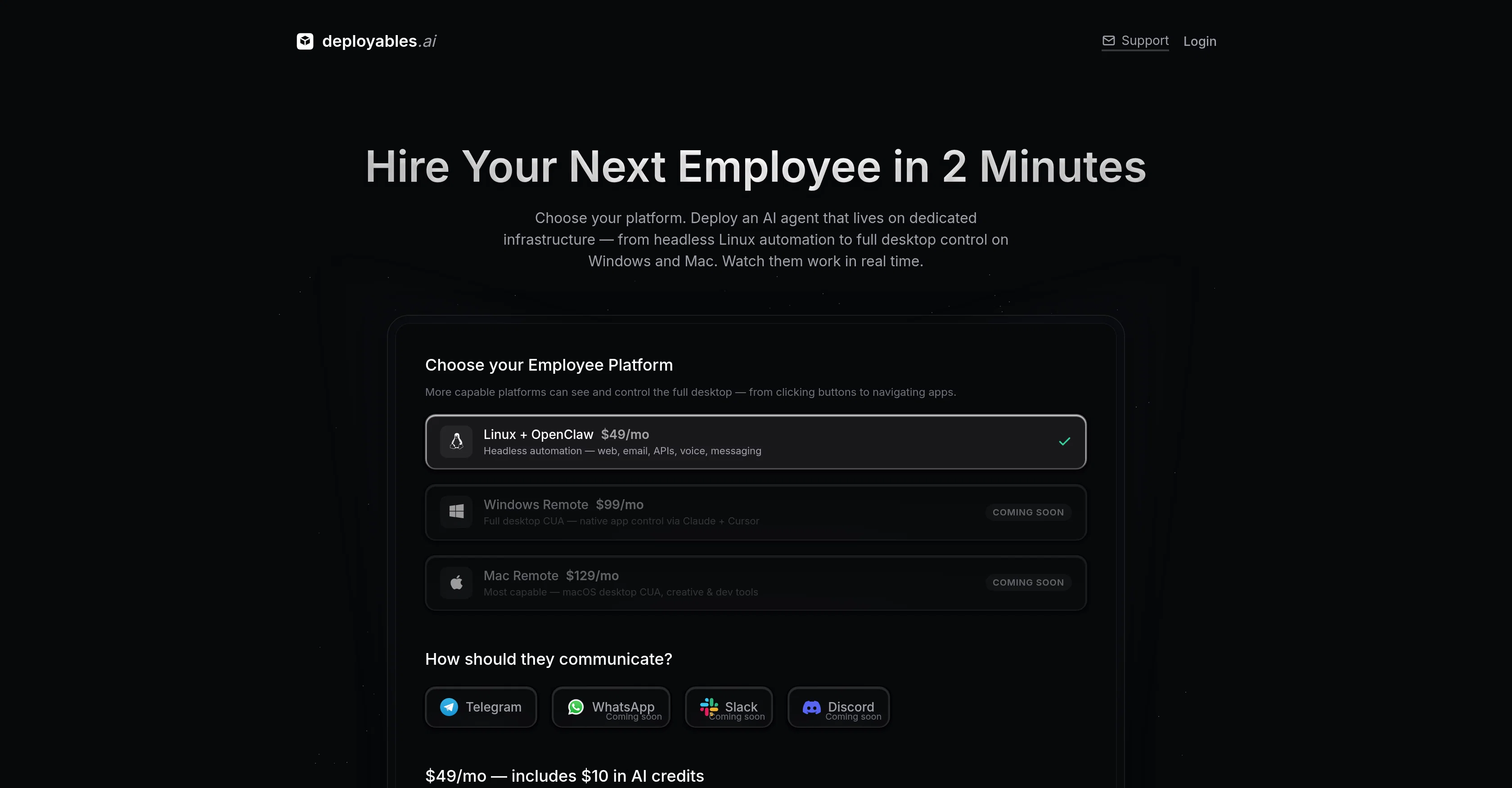Deployables.ai website