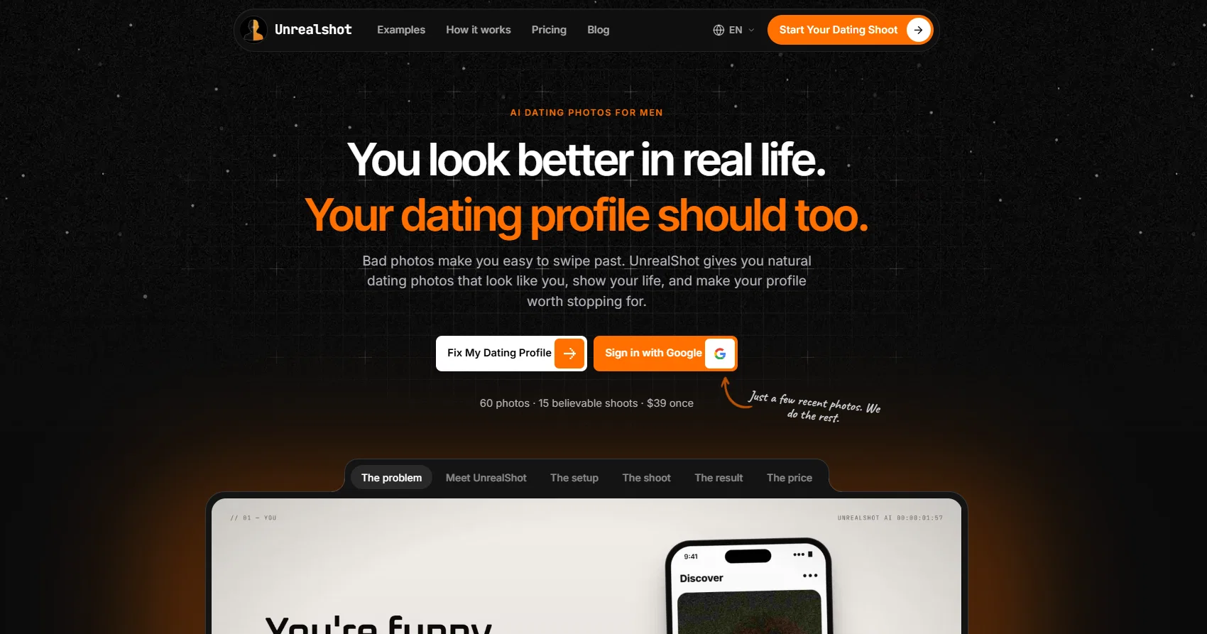 UnrealShot AI website