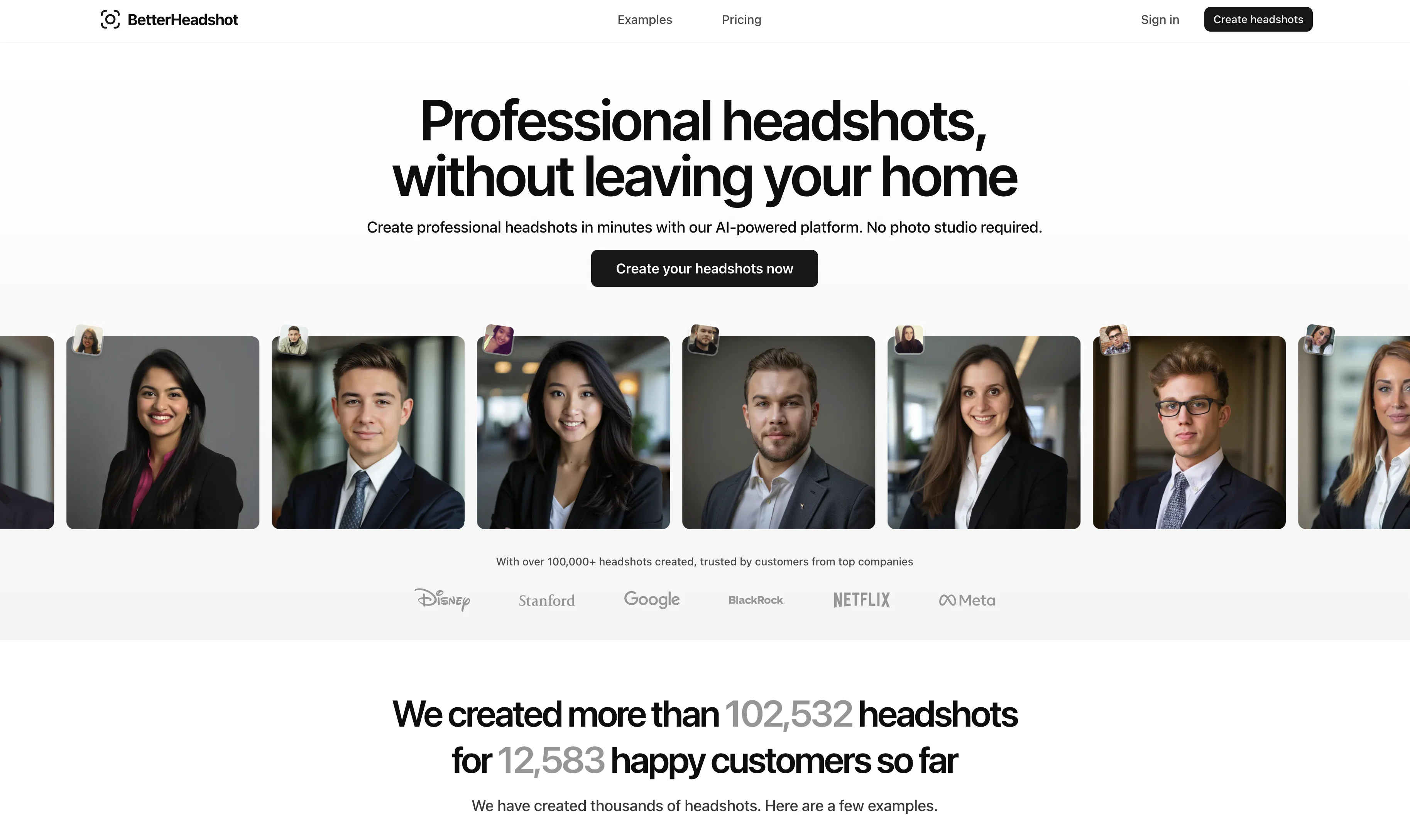BetterHeadshot website