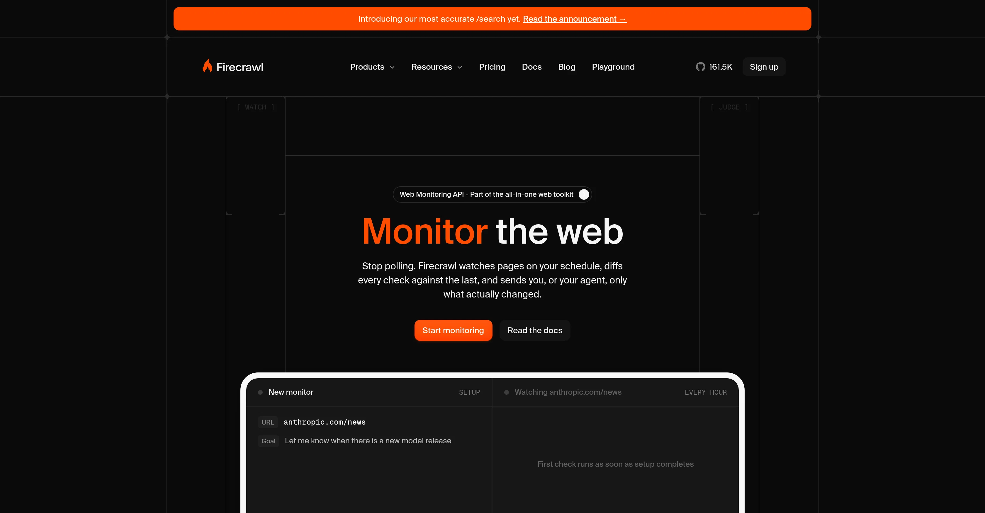 Firecrawl Monitor website