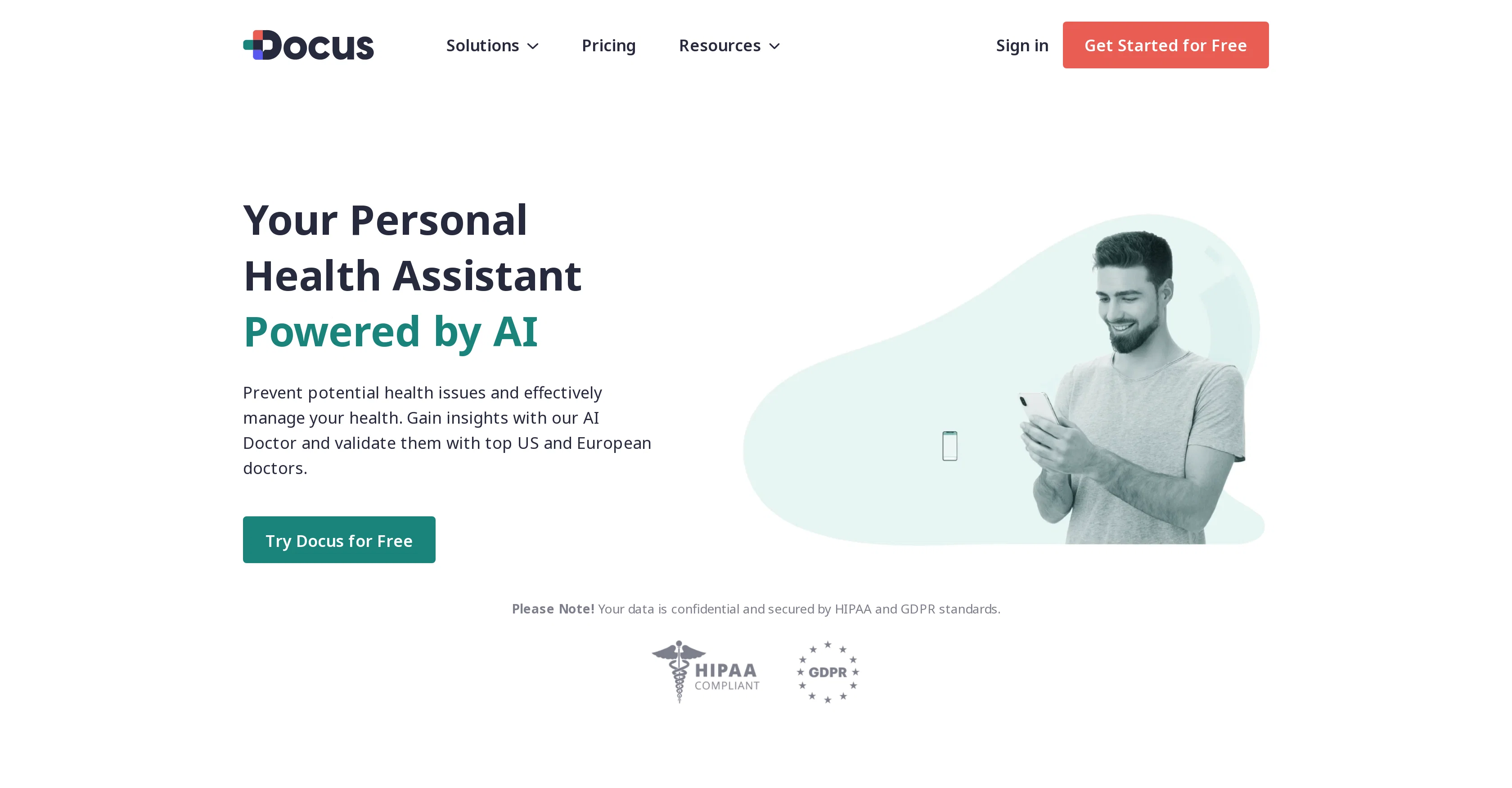 Docus AI website